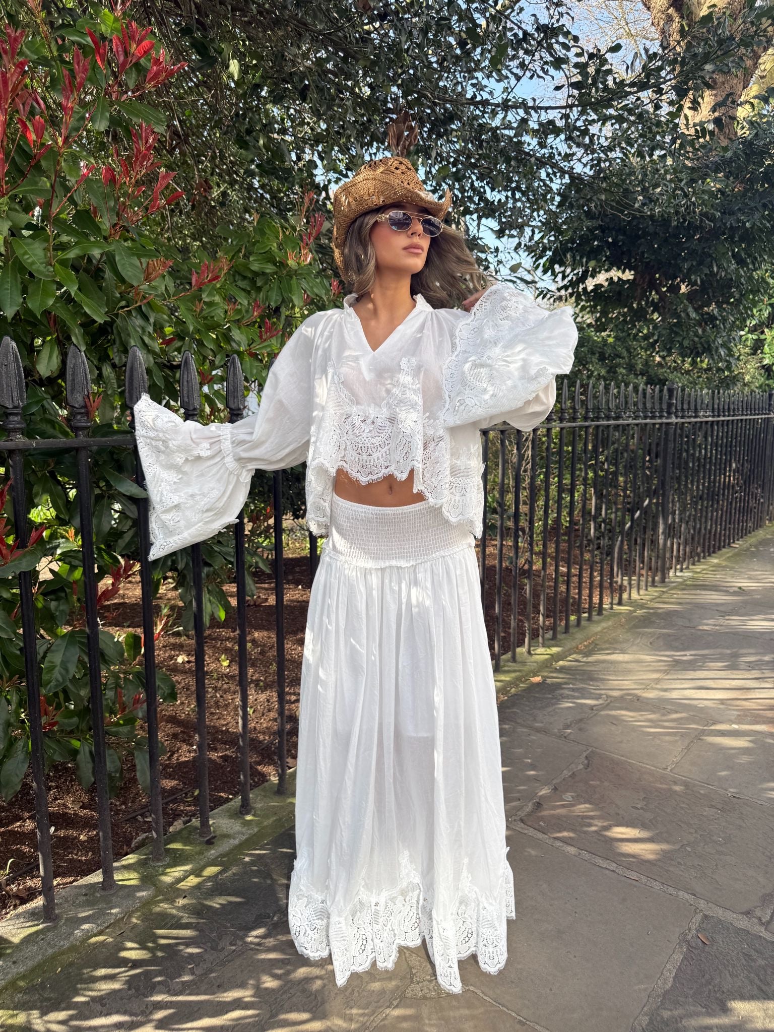 Maria maxi skirt co-ord - white