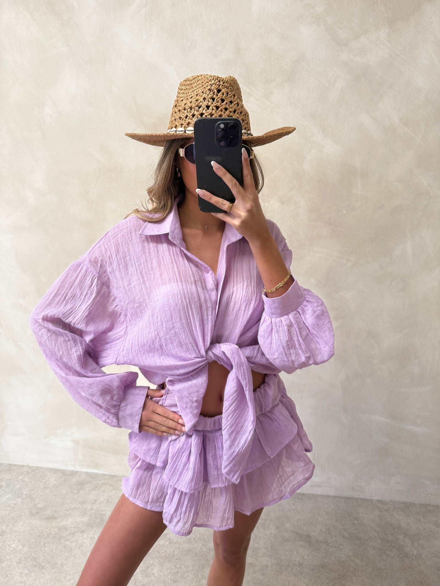 Freya two piece skort set - purple