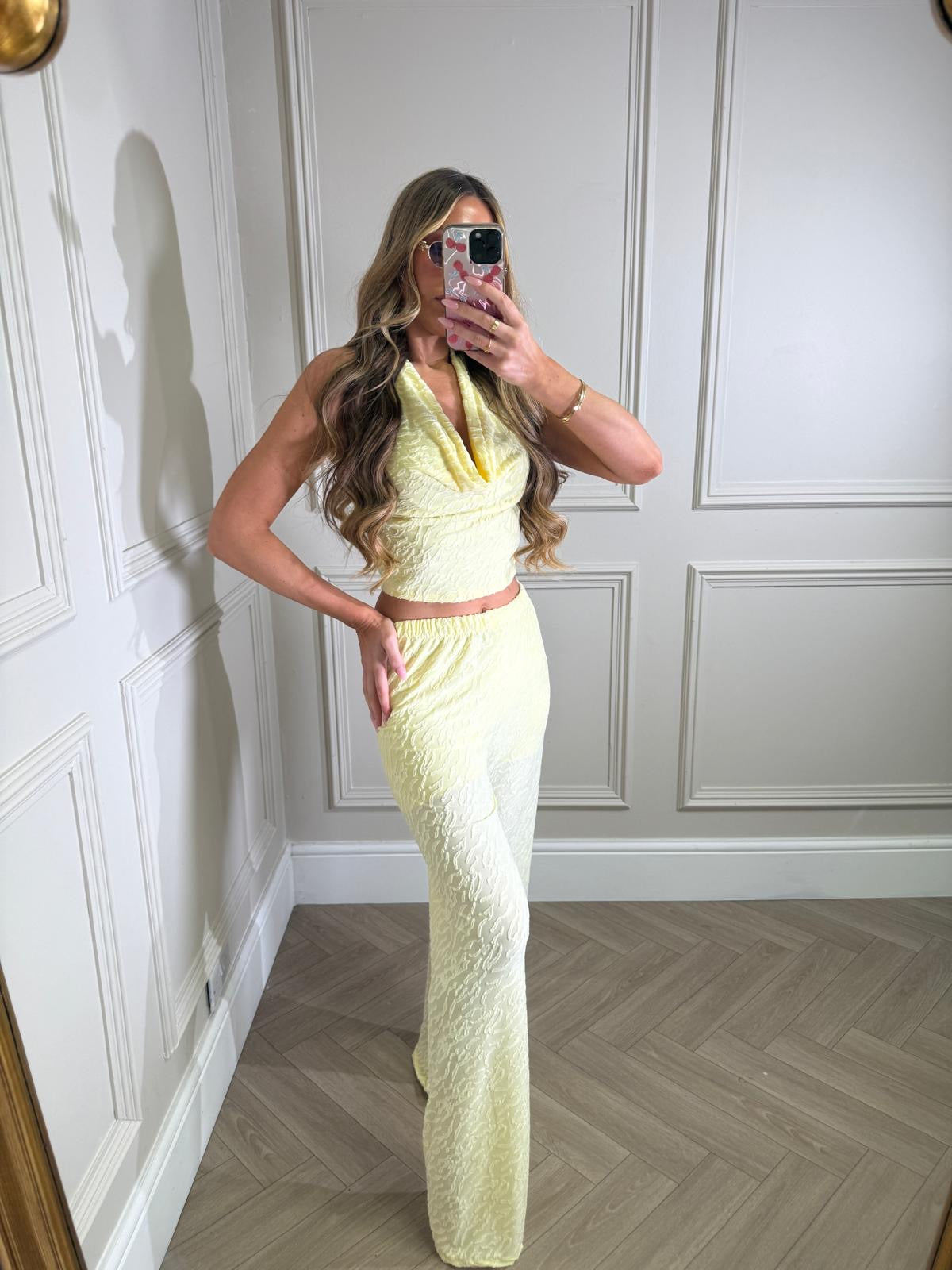 Halterneck trouser set - yellow