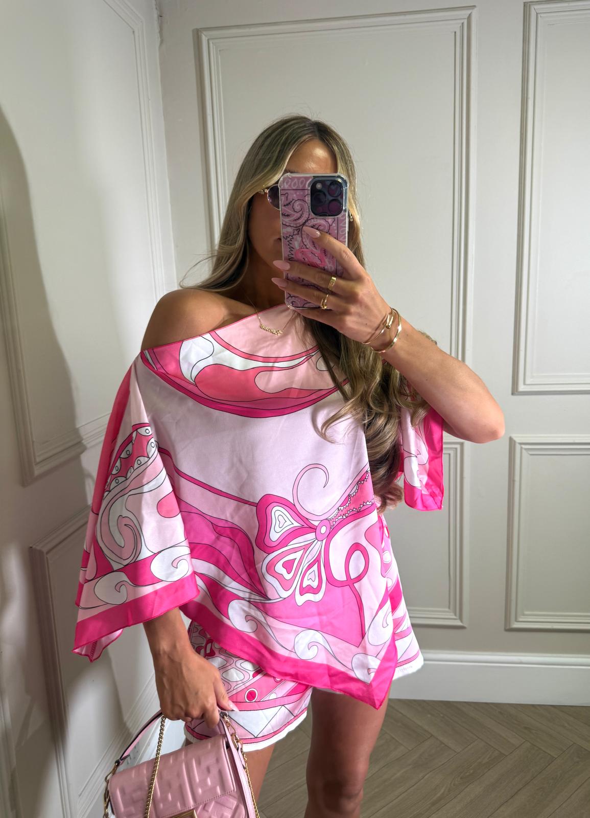 Cape top co-ord - pink