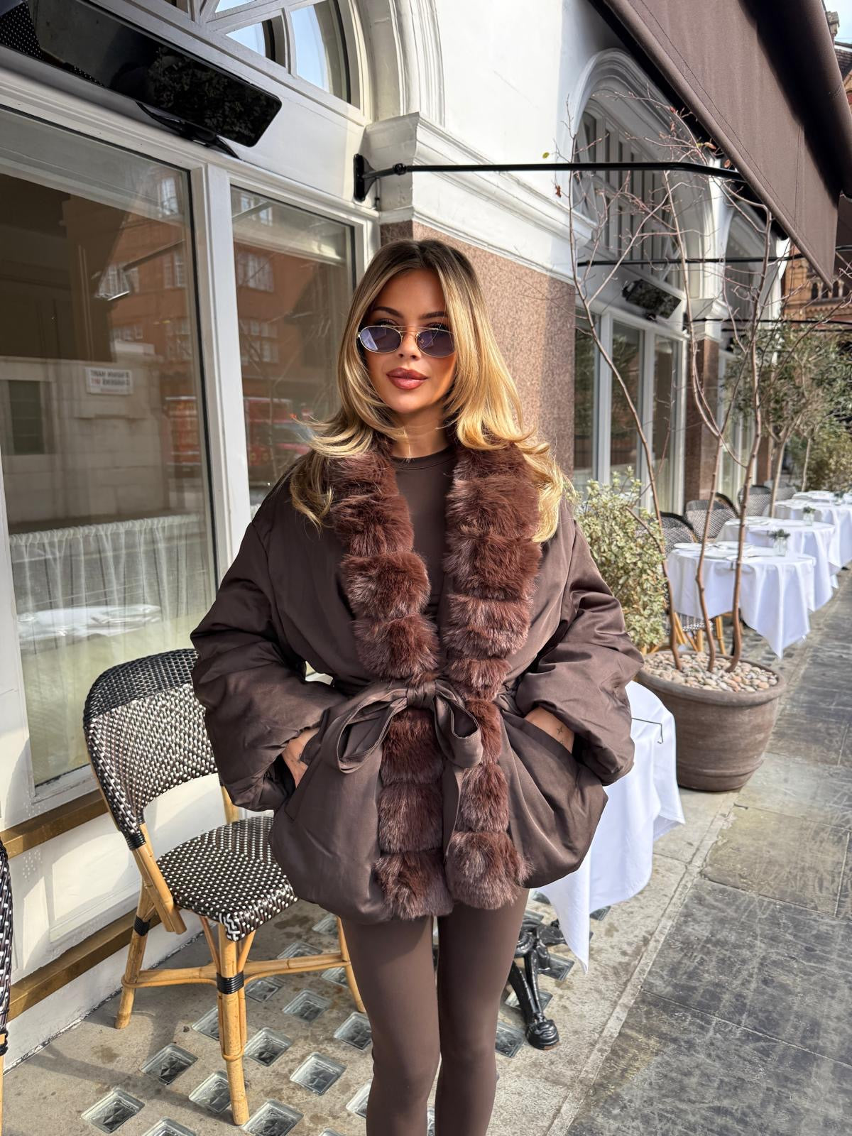 Penelope fur jacket - brown