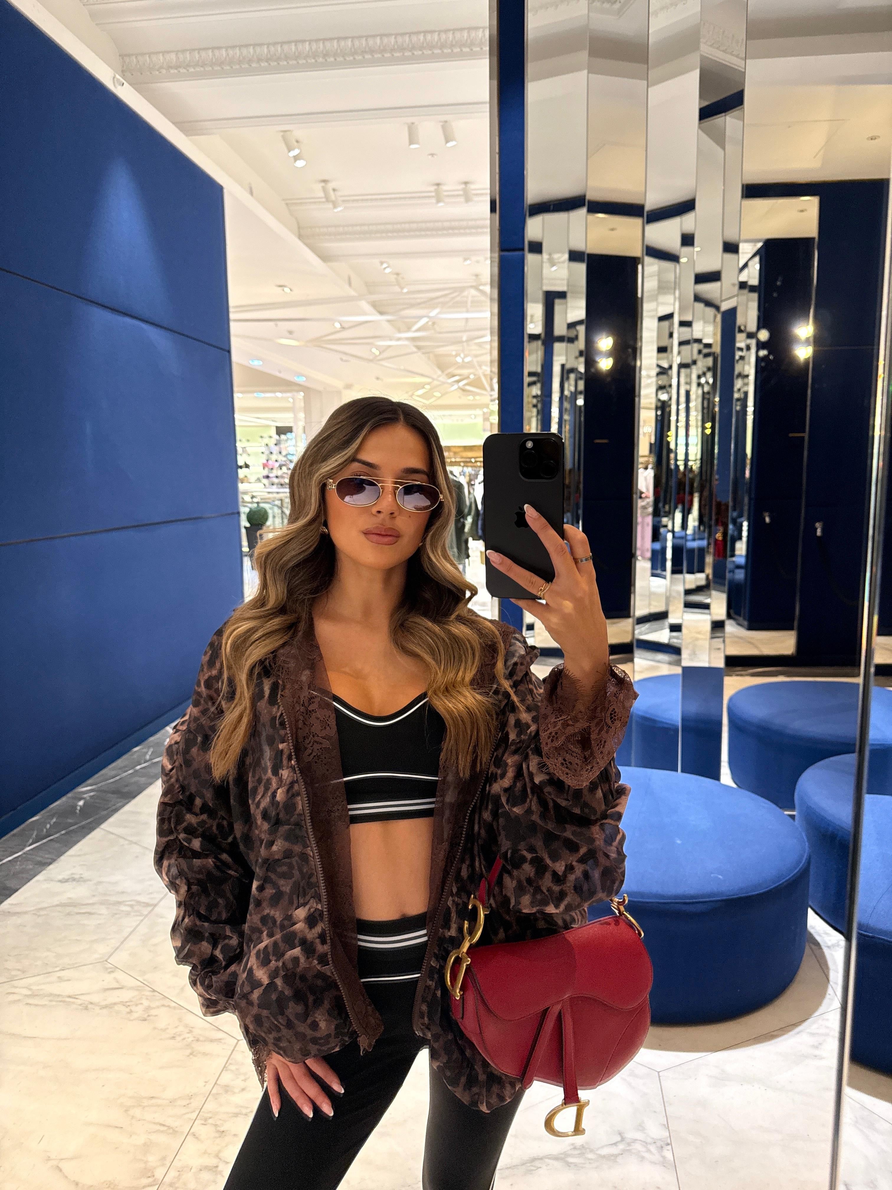 Leopard zip up jacket