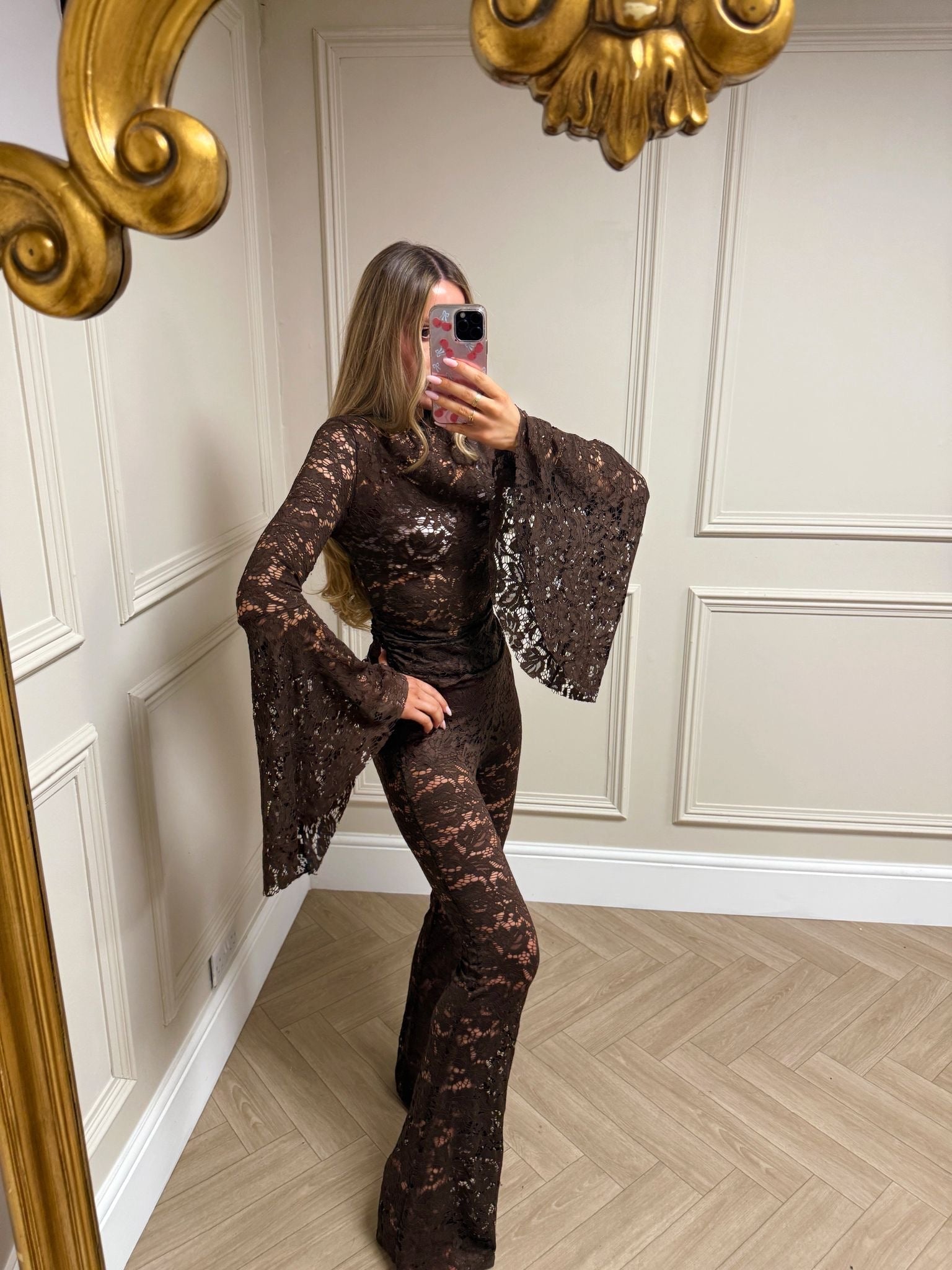 Lace Co-ord - brown