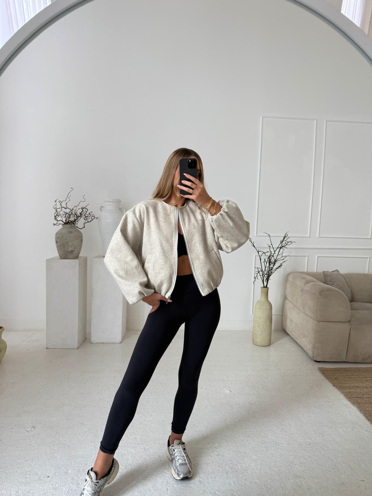 bomber jacket - oatmeal