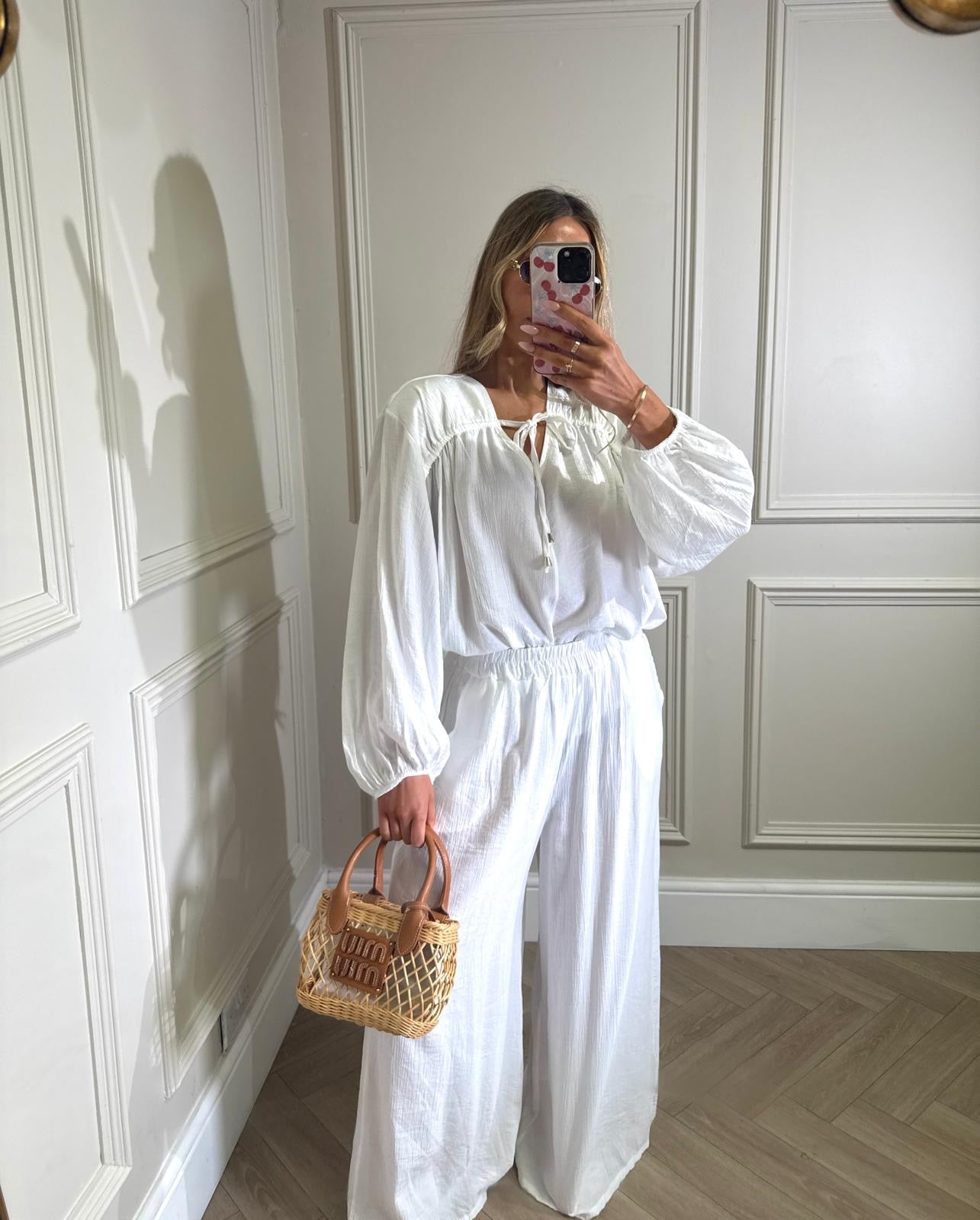 Madeline trouser set - white
