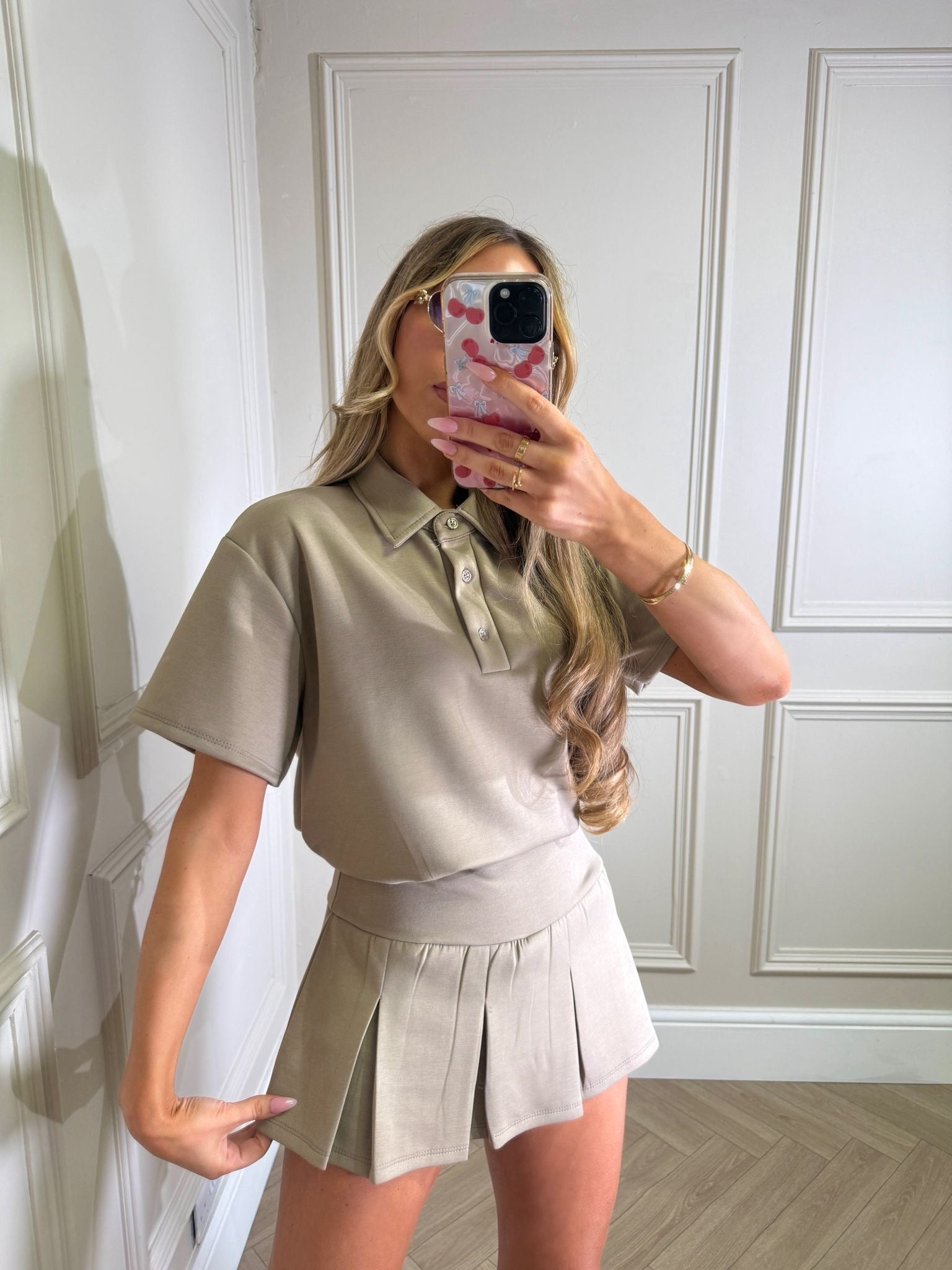 Polo skirt set - mocha