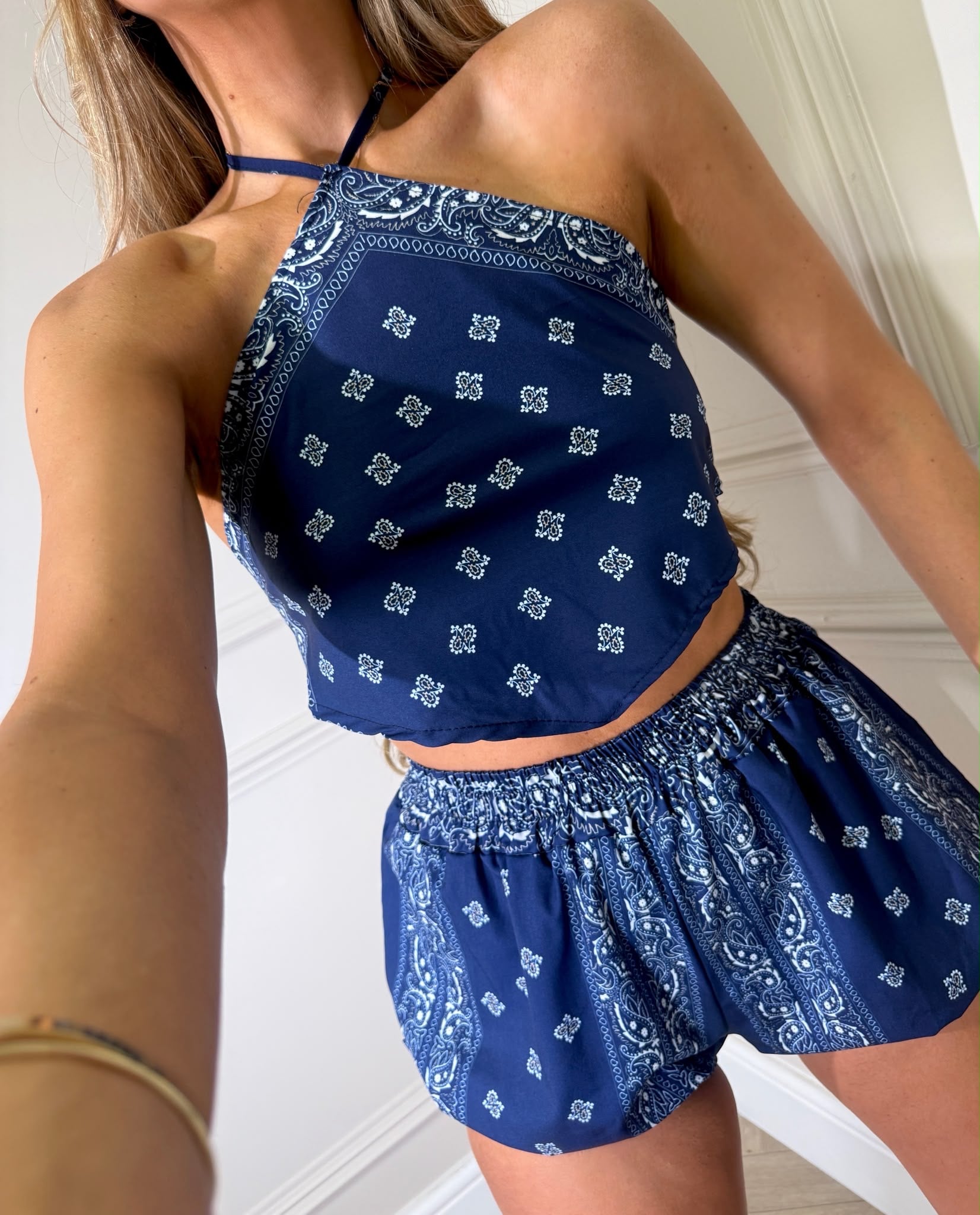 Short set bandana print - blue