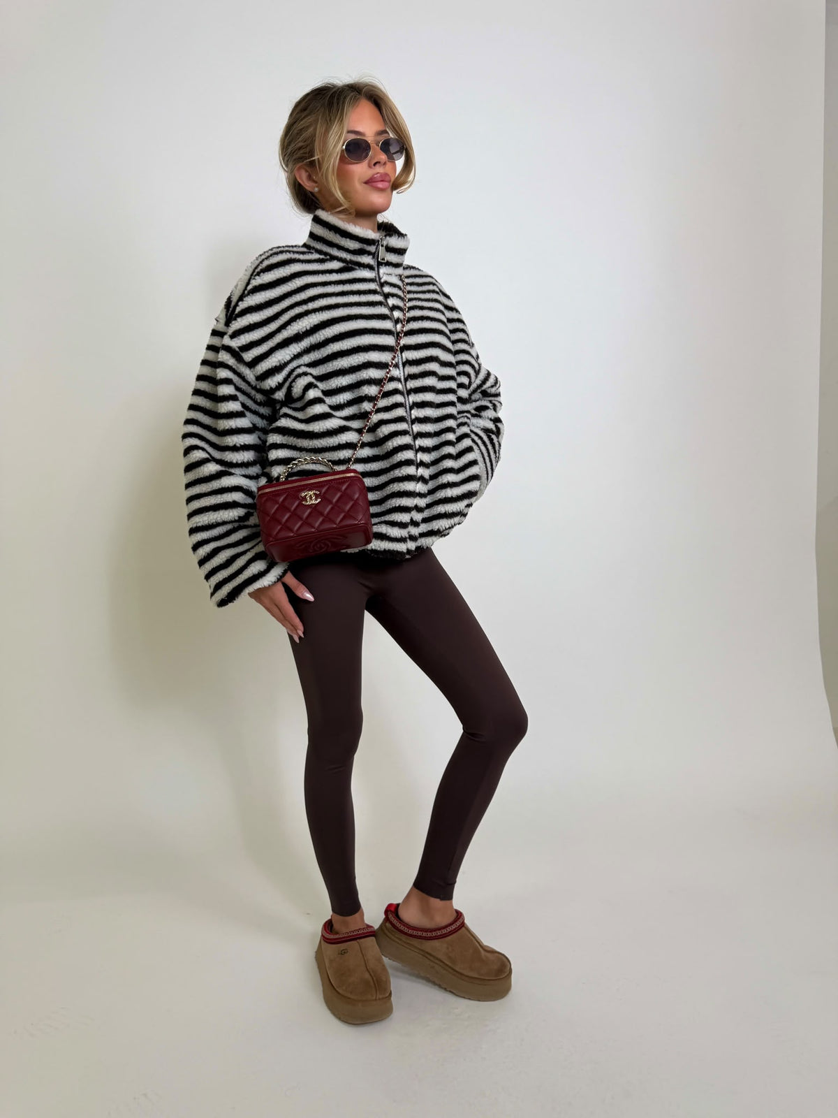 Stripe fleece - brown