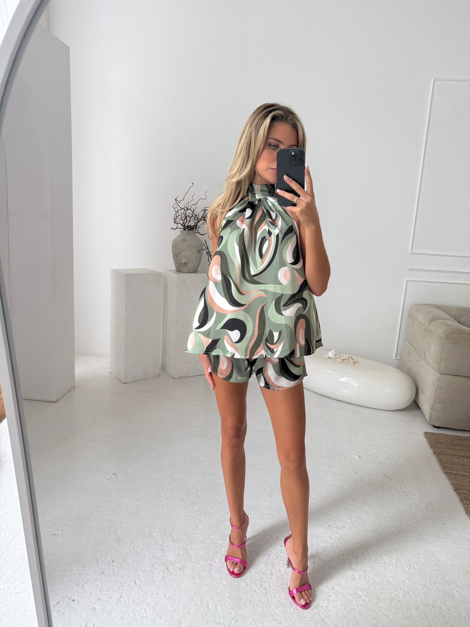 Pooch Silk Co-Ord - Green