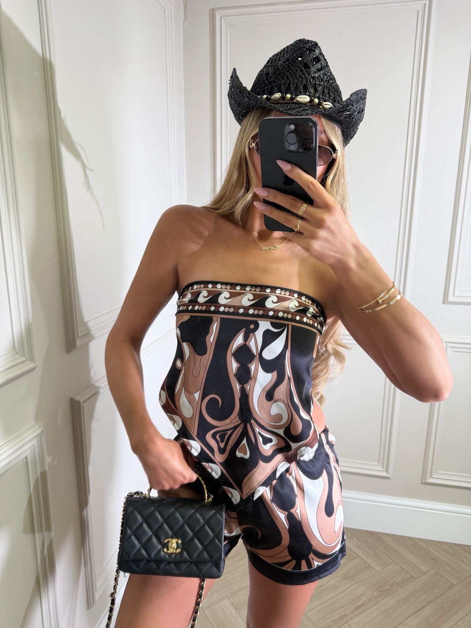 Gigi print co-ord - black