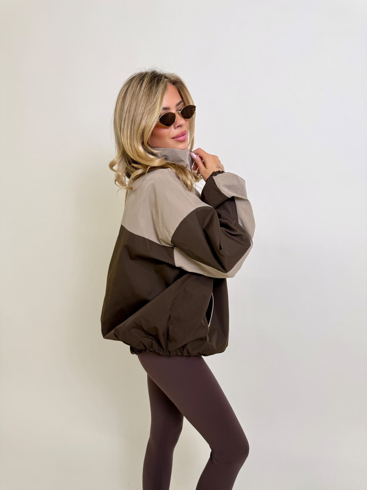 Full zip windbreaker - brown