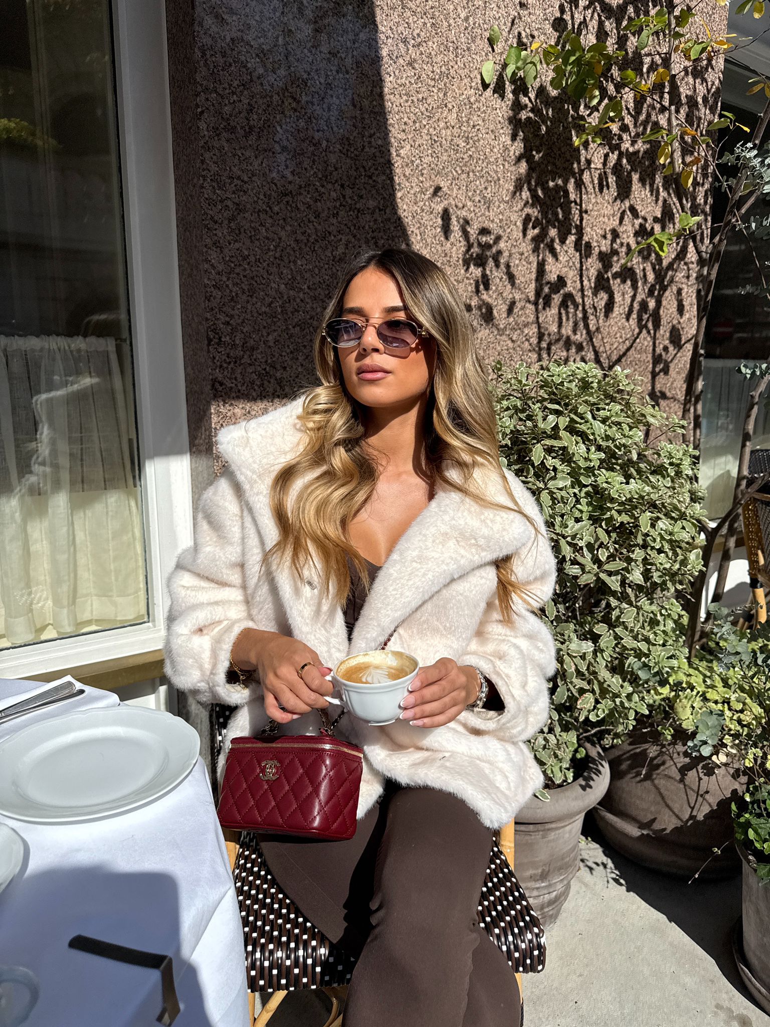 Sienna Faux Fur Jacket - Cream