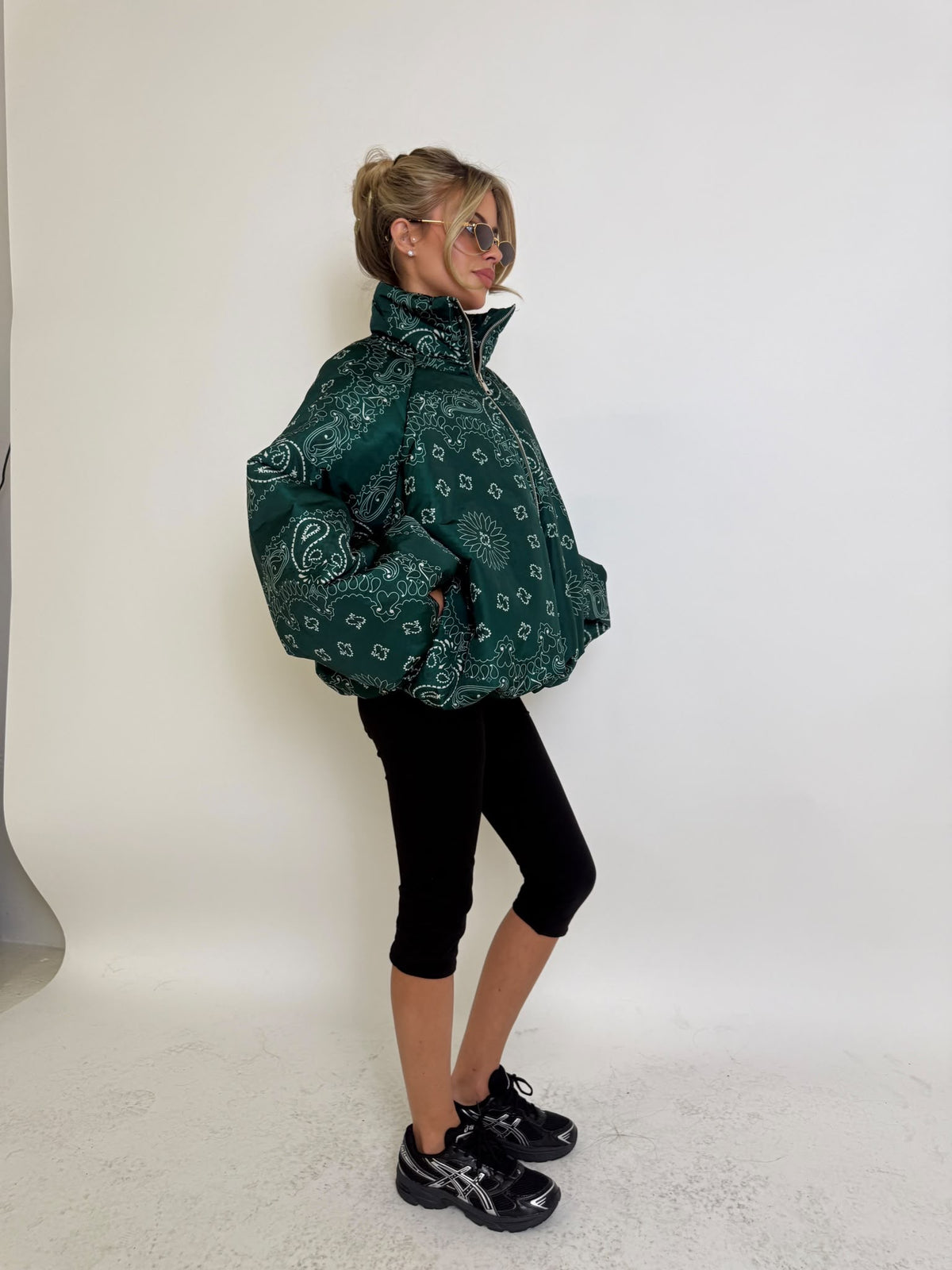 Bandana puffa jacket - green
