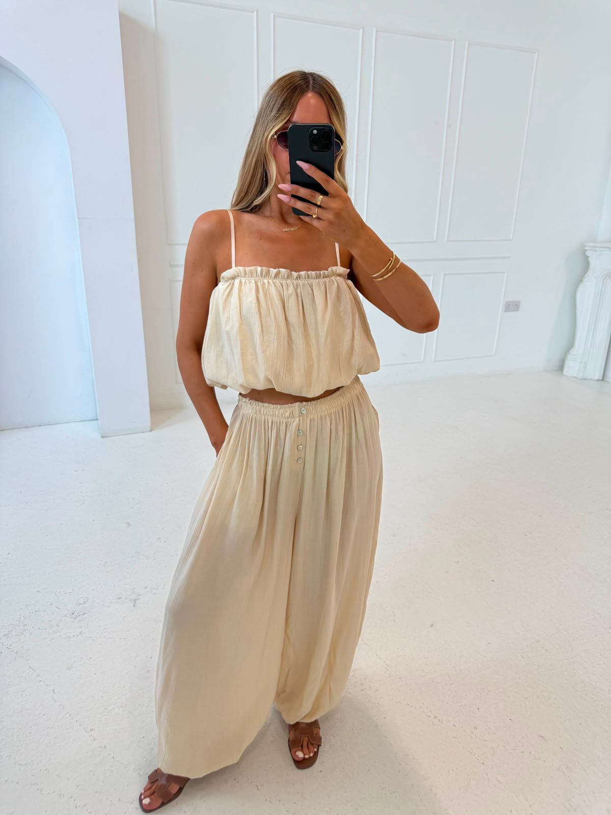 Harem trouser co-ord - beige