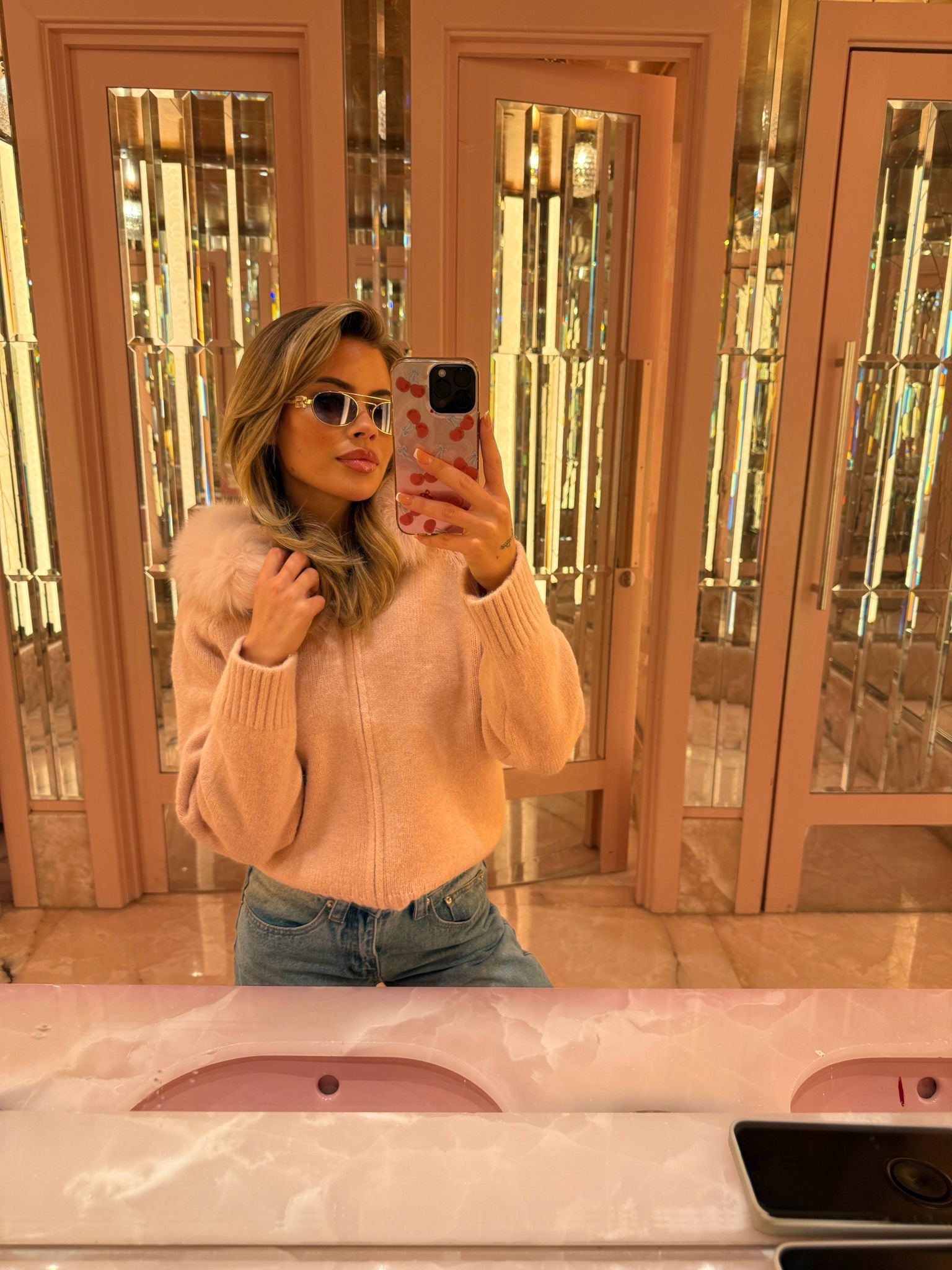 Luxury Fur Cardigan Jacket - baby pink PRE ORDER