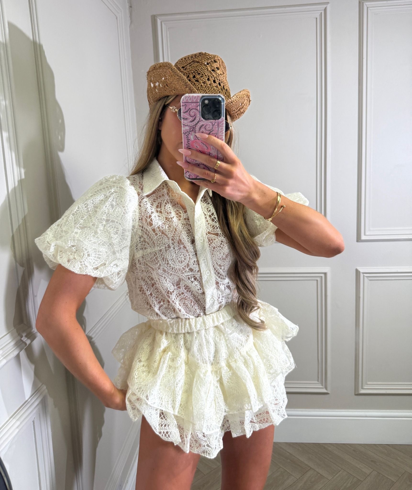 Vivian crochet co-ord - cream