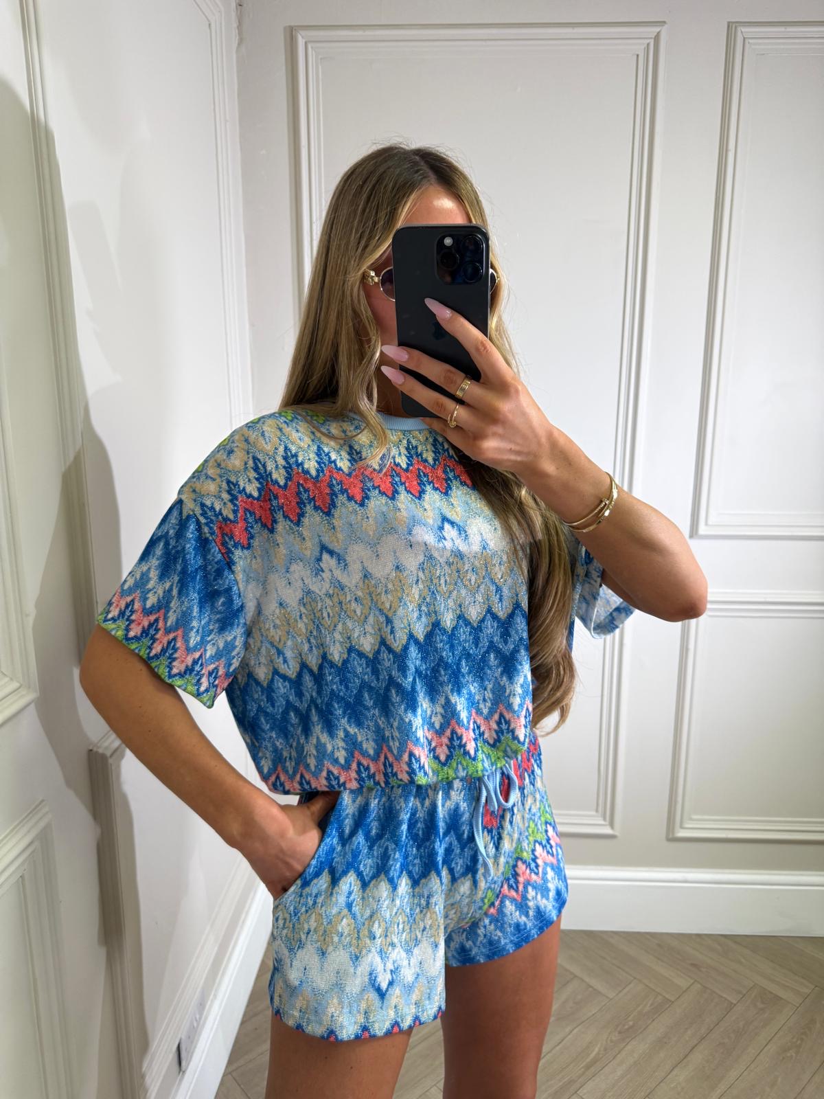 Melanie zig short set - blue