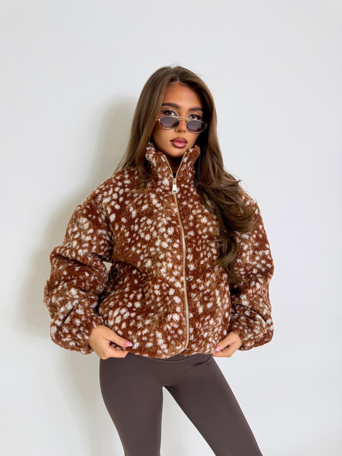 Bambi gold zip fleece - tan
