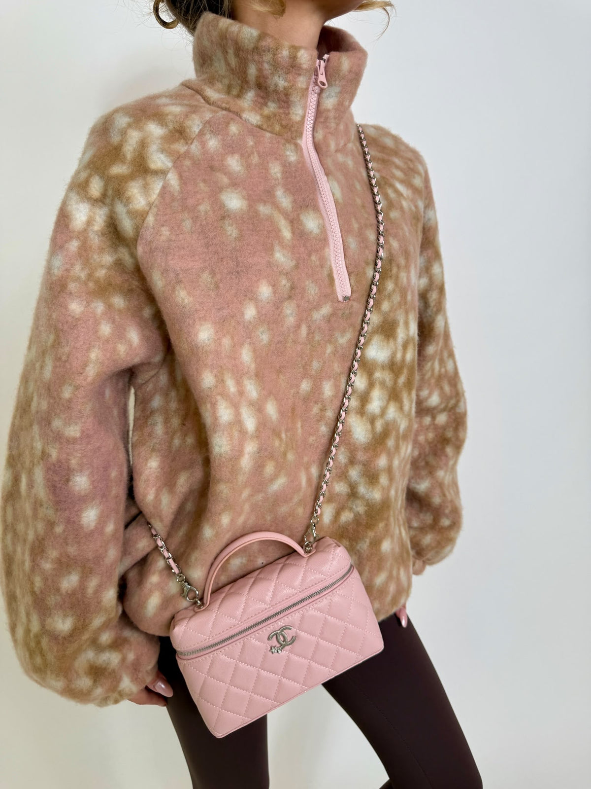 Deer fleece jumper - pink