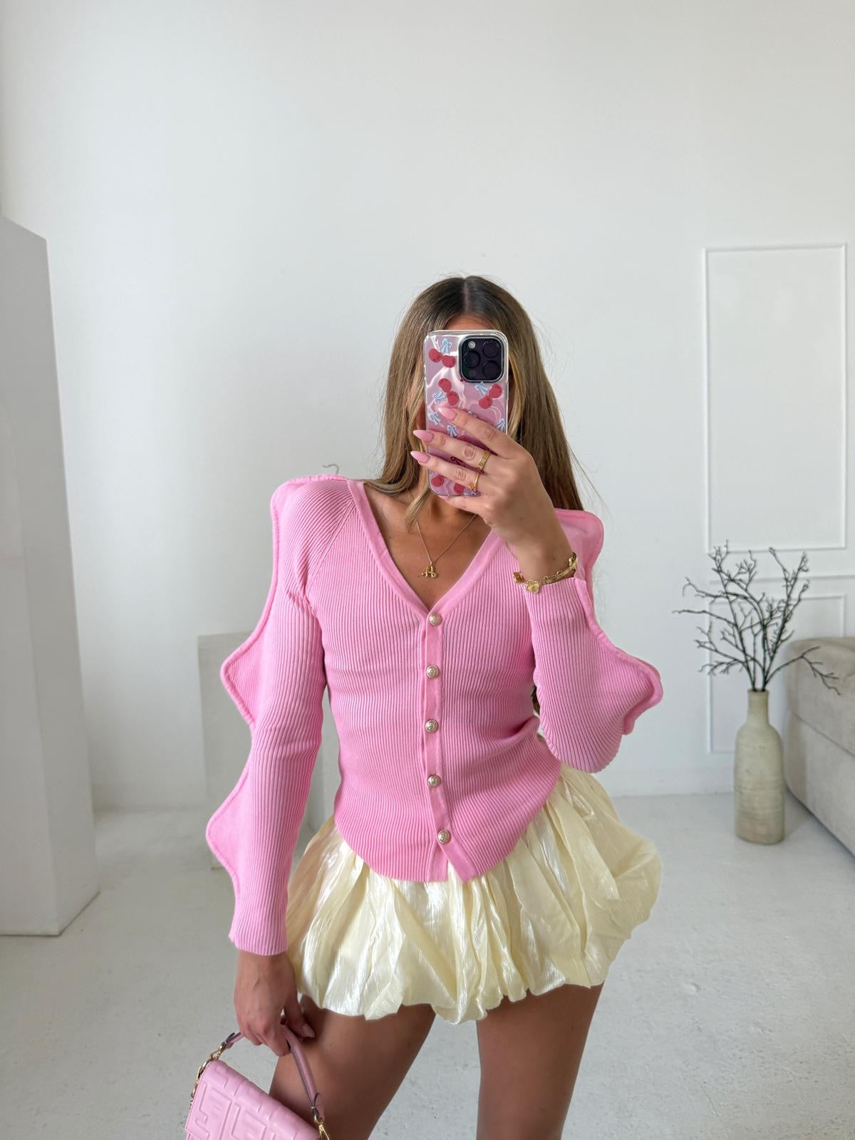 Pink Button cardigan