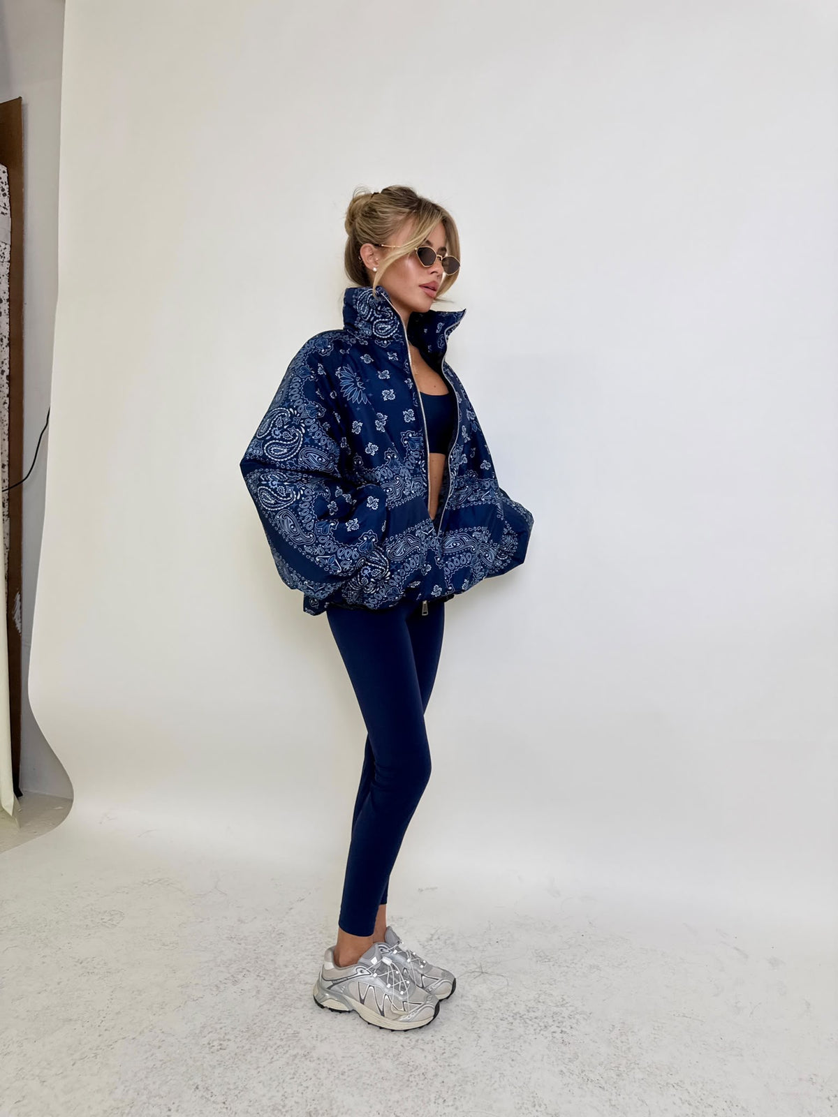 Bandana puffa jacket - navy