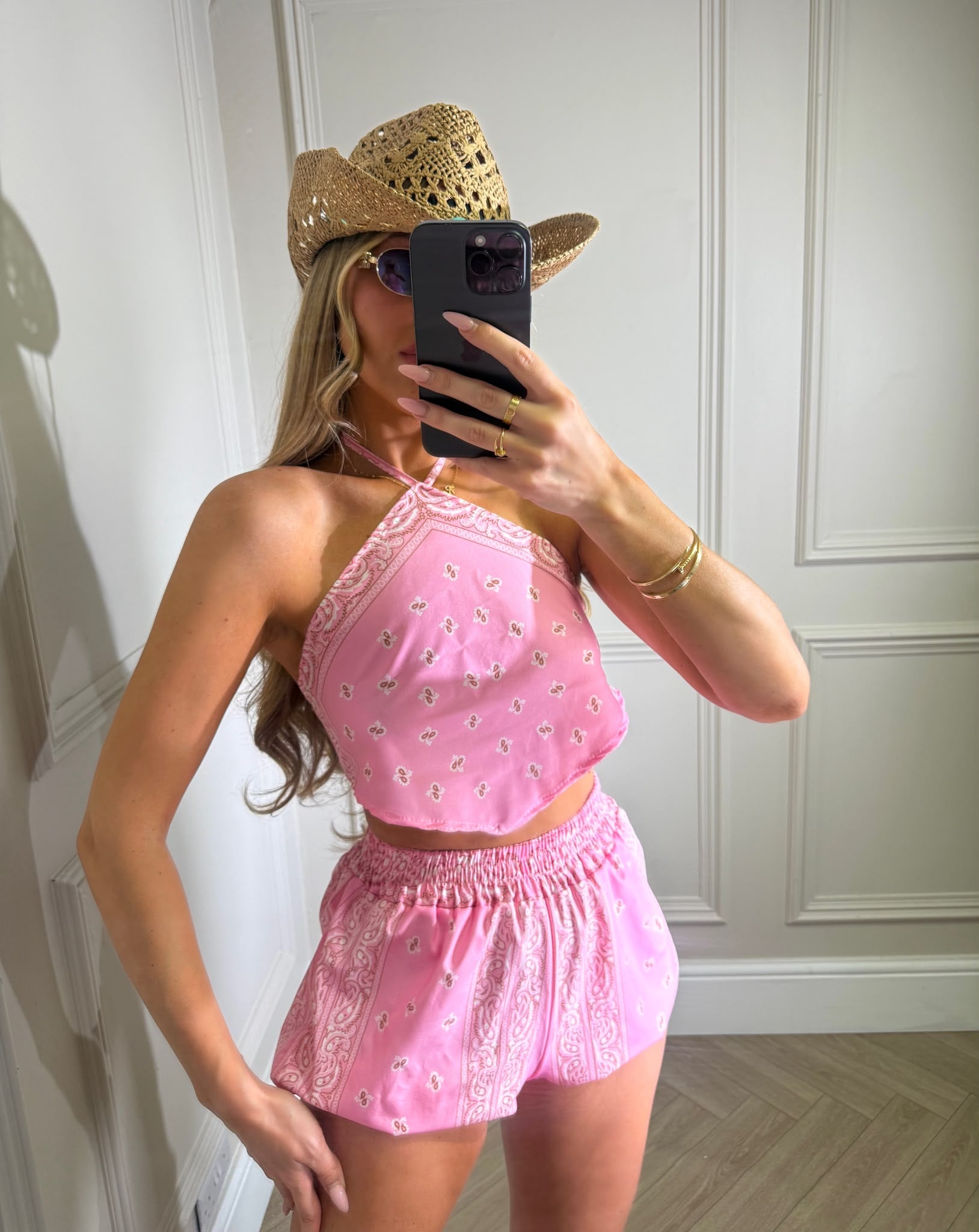 Short set bandana print - pink