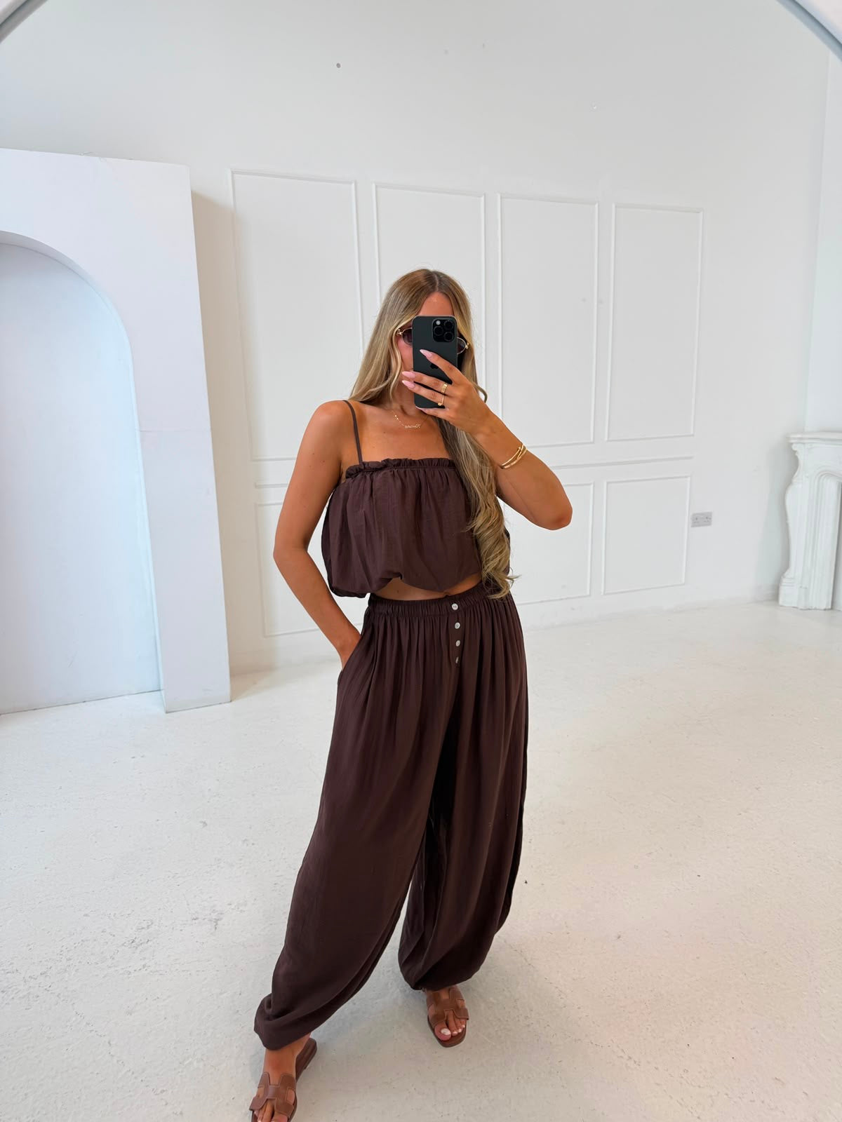 Harem trouser co-ord - brown