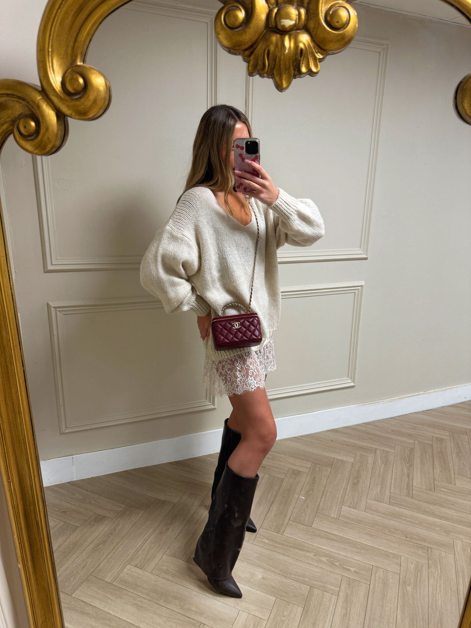 Oversized lace knit - cream