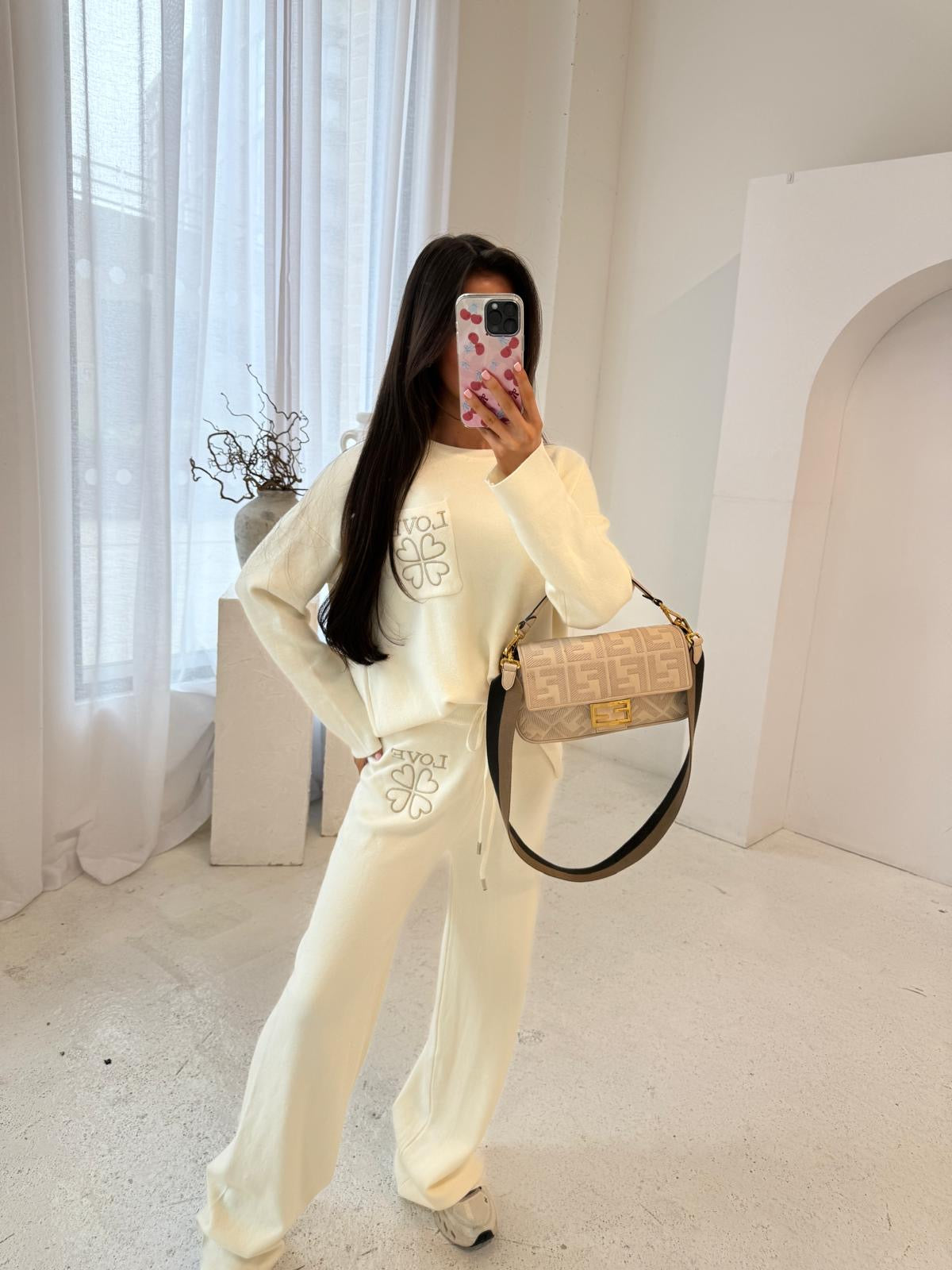 Love knit tracksuit - cream