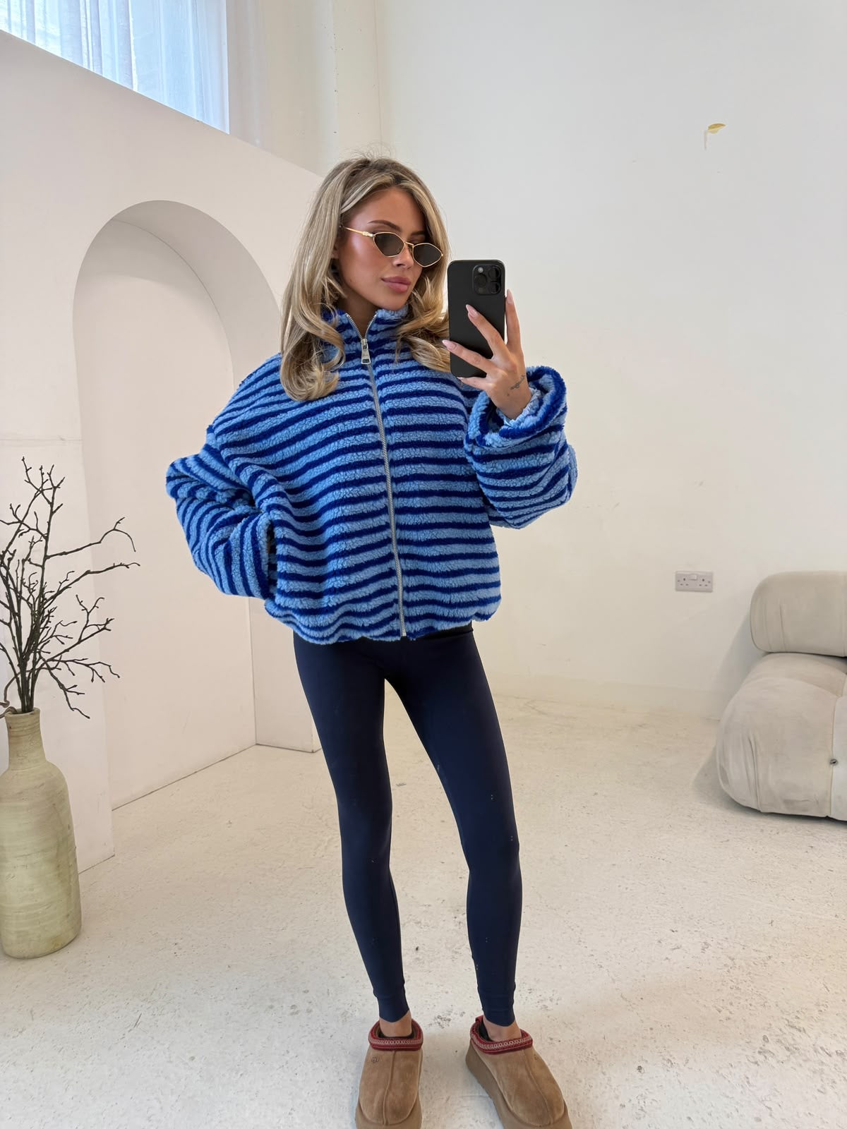 Stripe fleece - blue