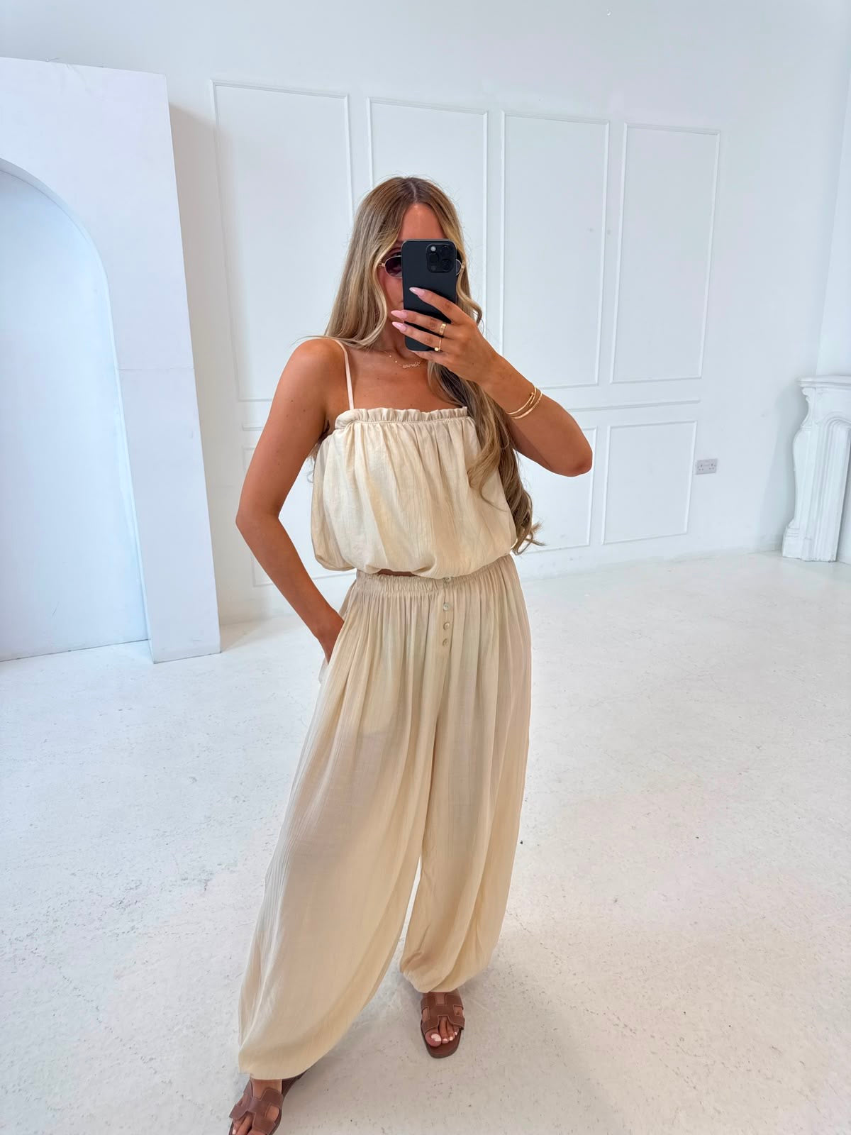 Harem trouser co-ord - beige