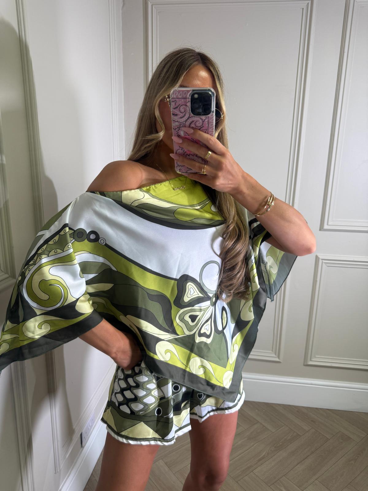 Cape top co-ord - green