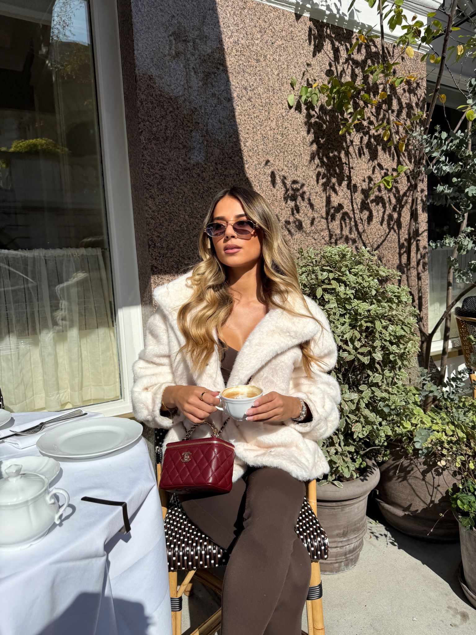 Sienna Faux Fur Jacket - Cream