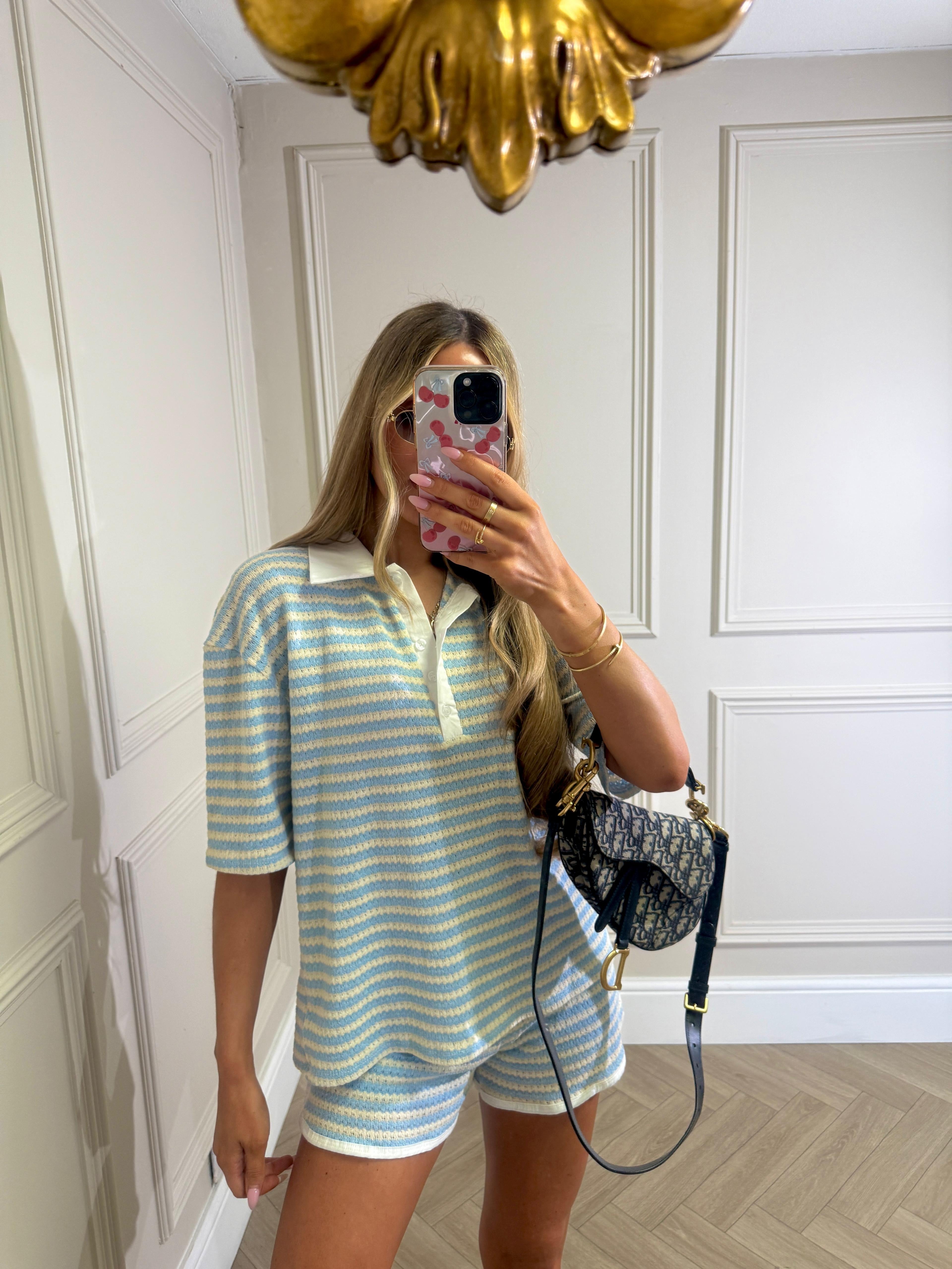 Collar stripe co-ord - blue