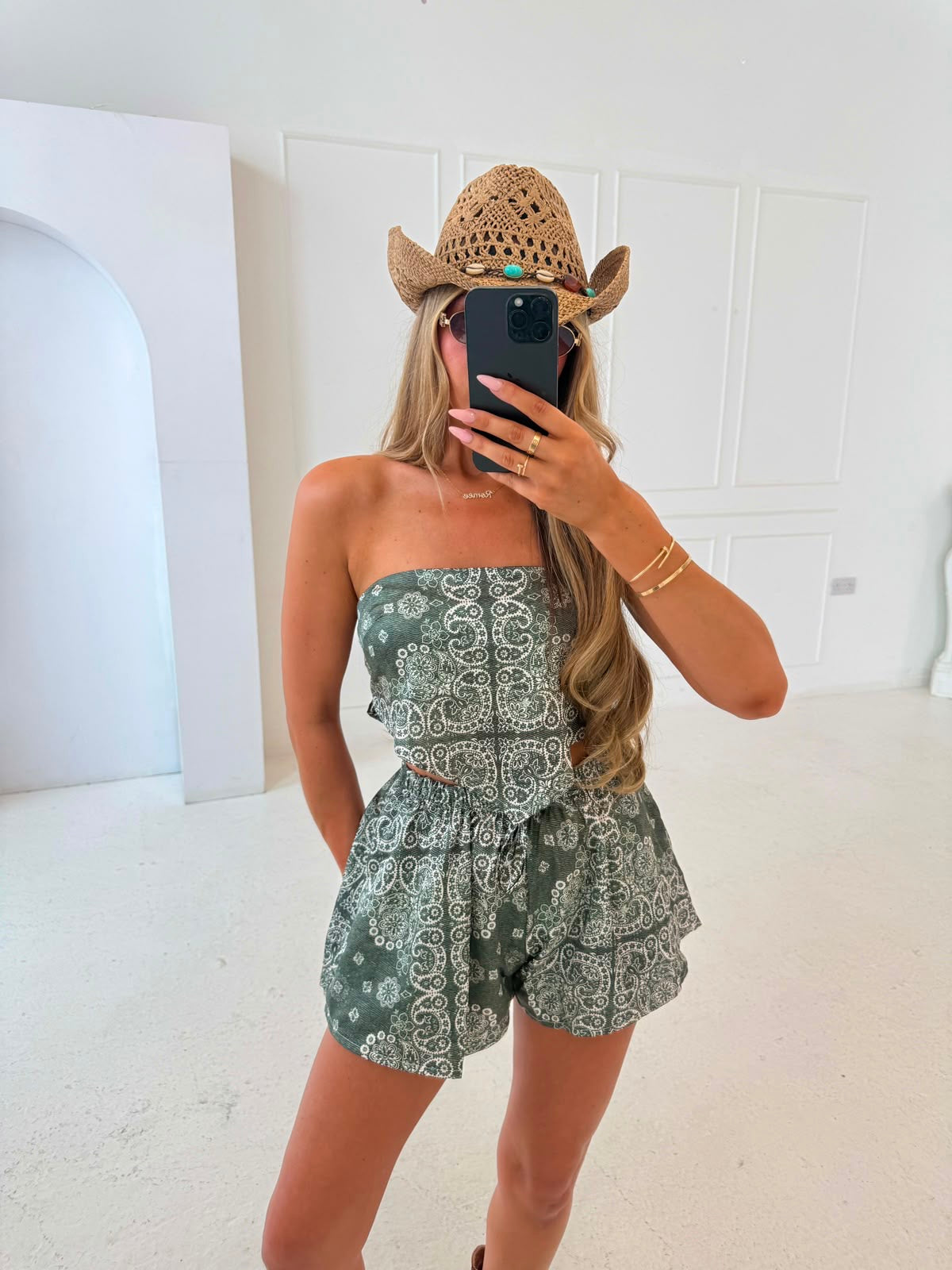 Bandana bandeau co-ord - green