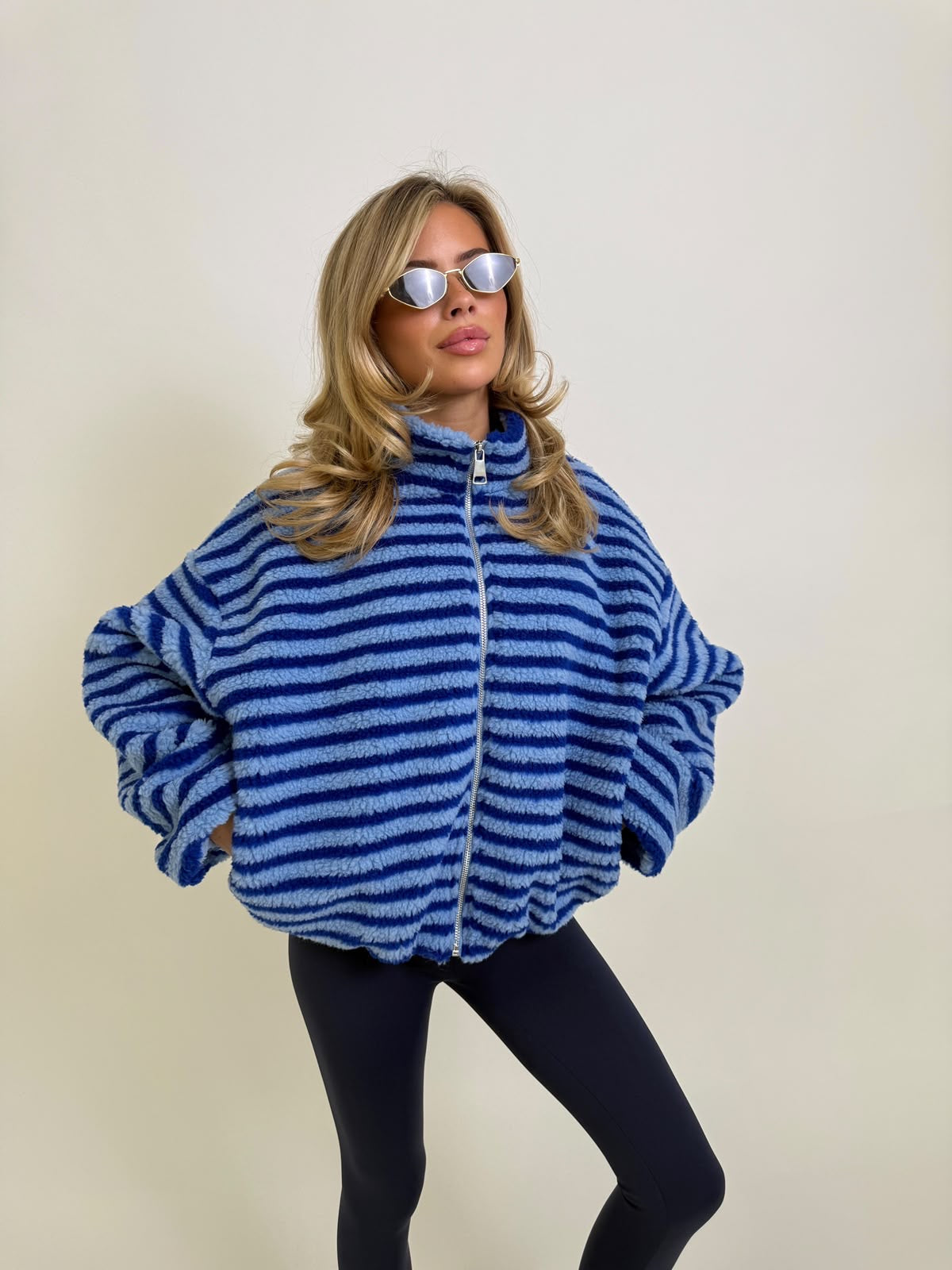 Stripe fleece - blue