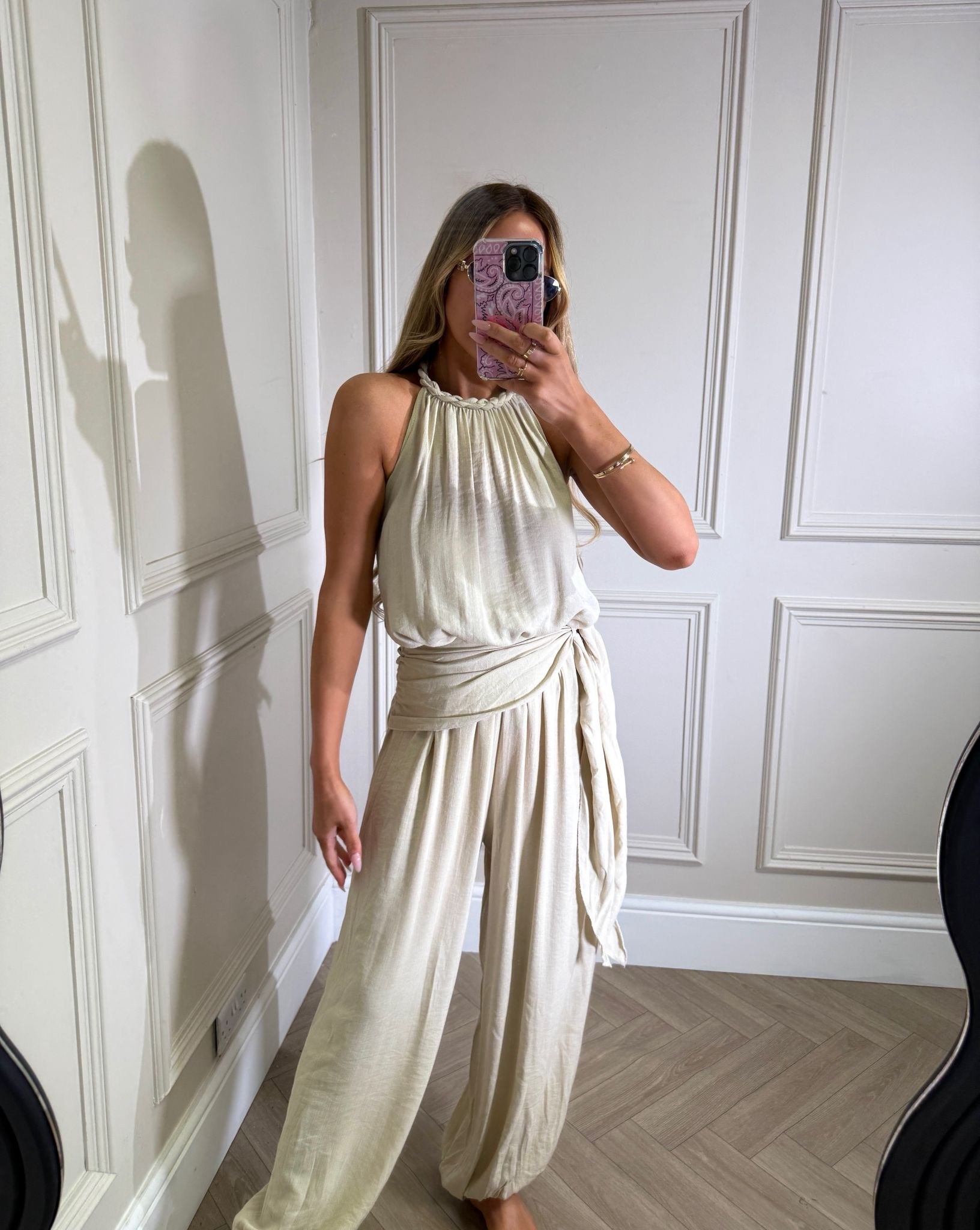 Harem trouser co-ord - beige