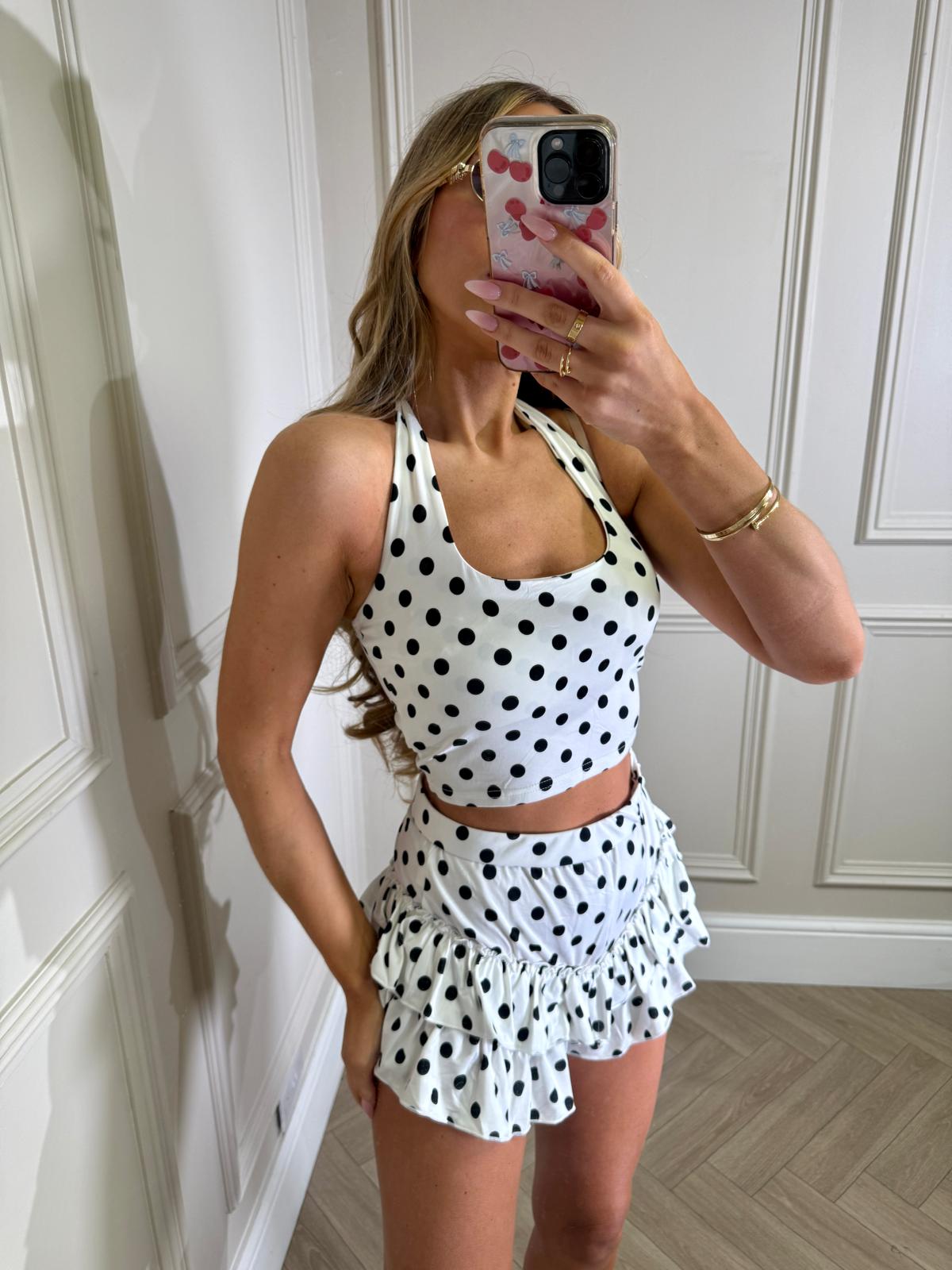 Roma Halterneck set - white dot