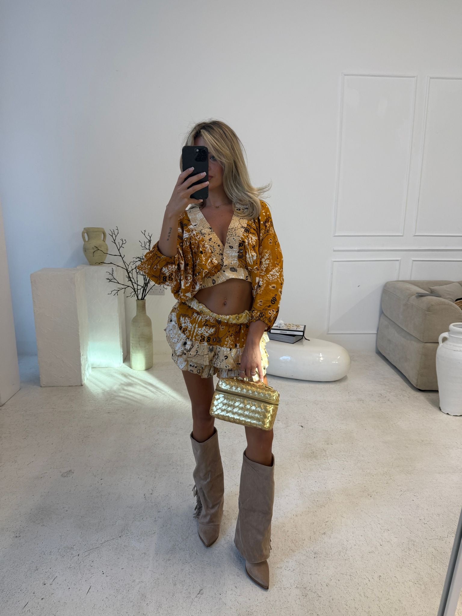 Bandana short set - Yellow