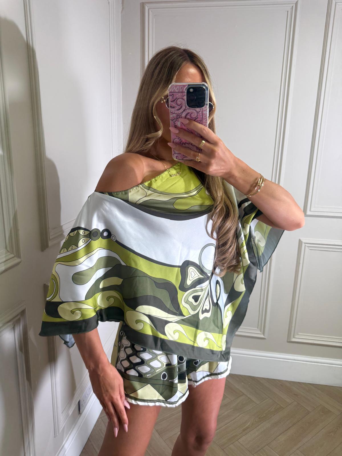 Cape top co-ord - green