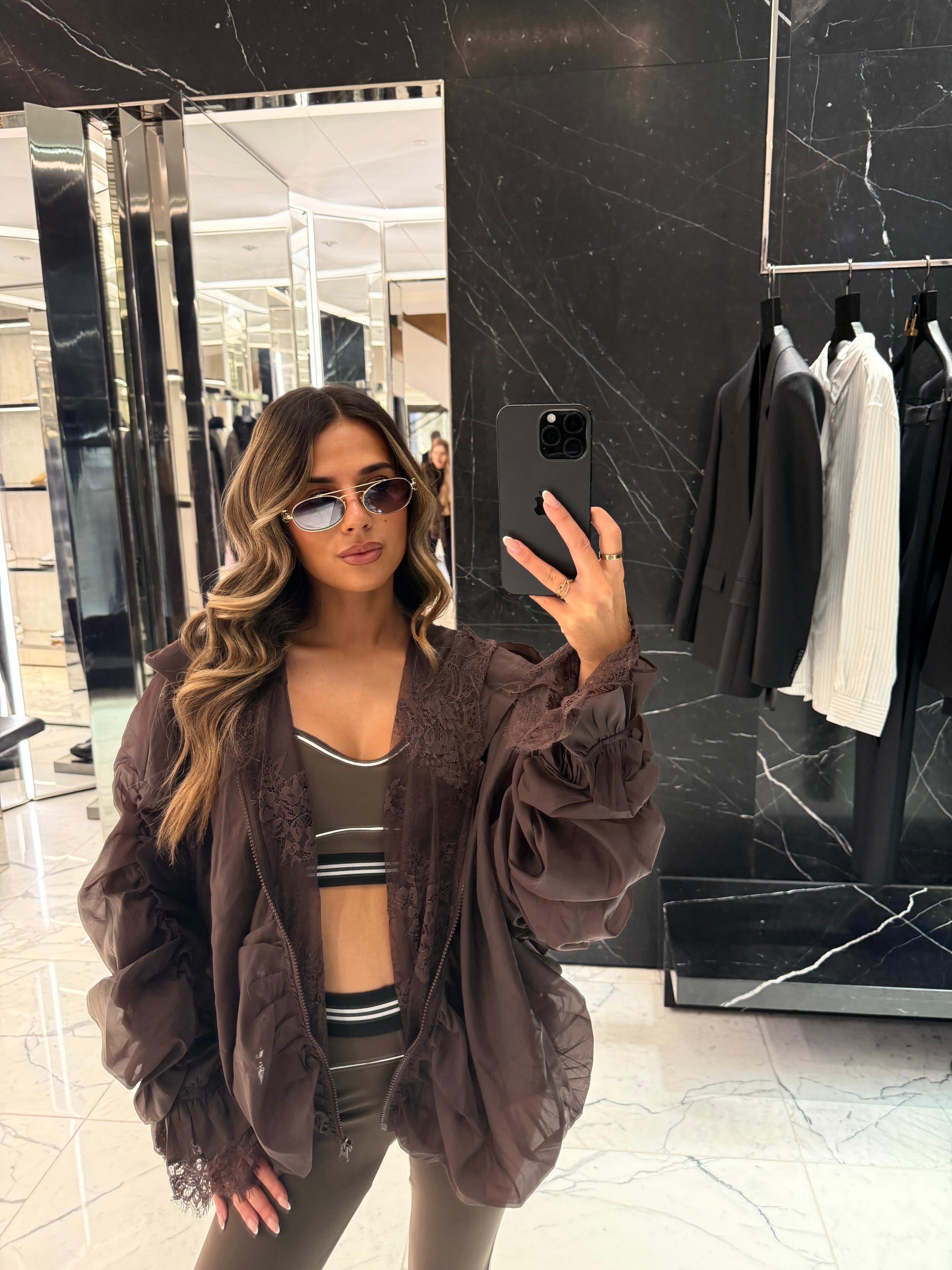 zip up jacket - brown