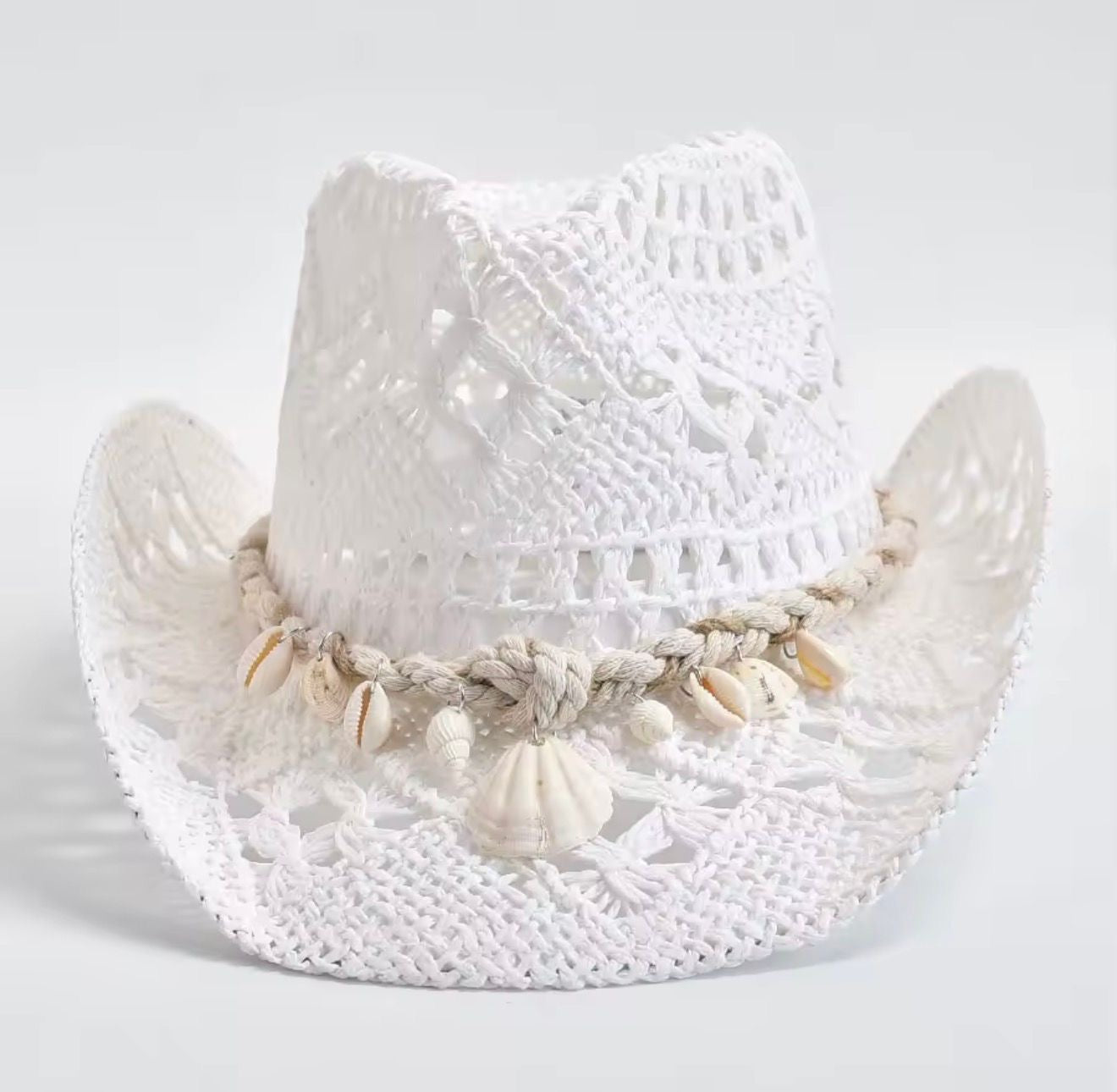 Straw cowboy hat - white
