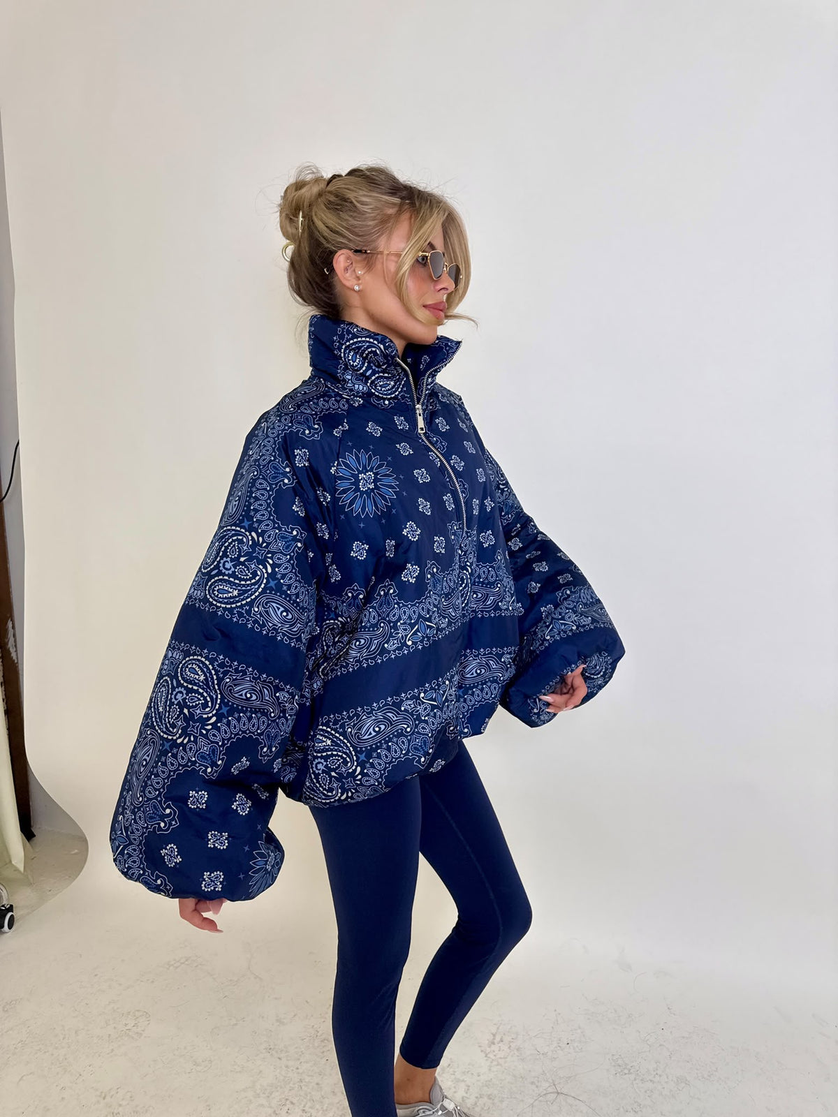 Bandana puffa jacket - navy