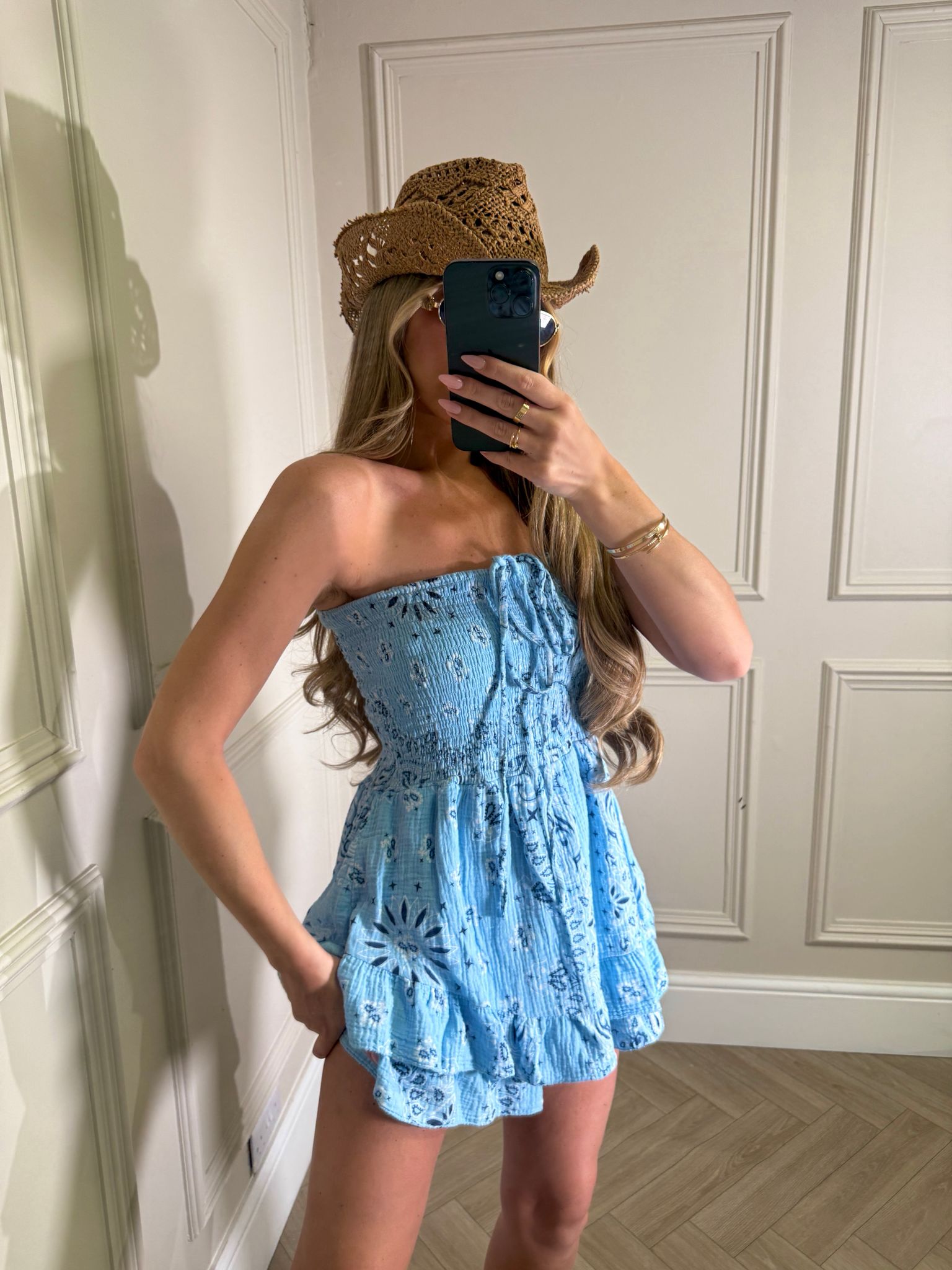 Bandeau bandana playsuit - blue