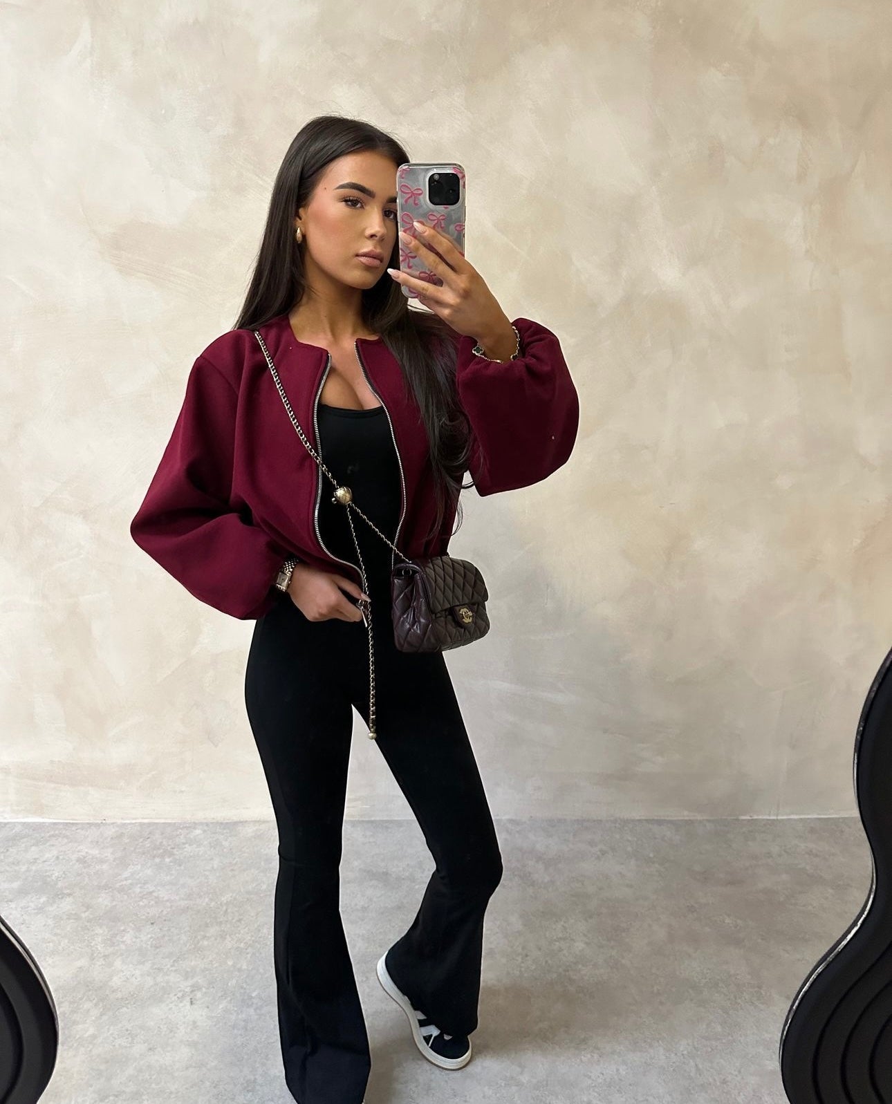 bomber jacket - burgundy