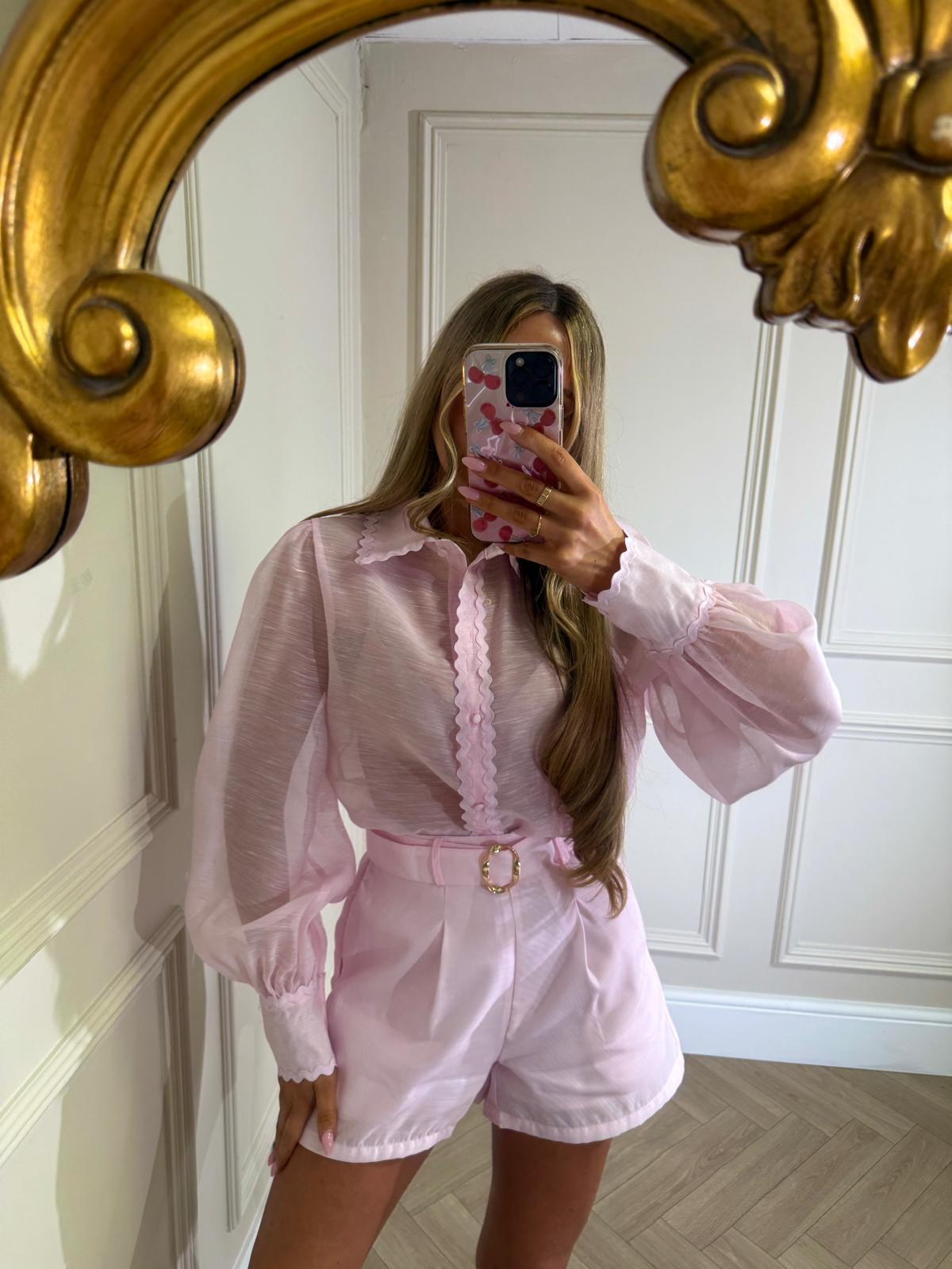 Scallop collar co-ord - Pink