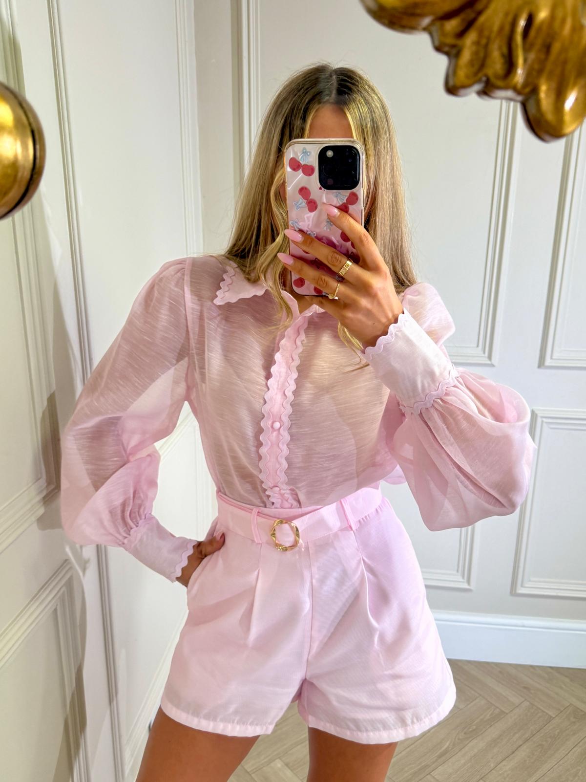 Scallop collar co-ord - Pink
