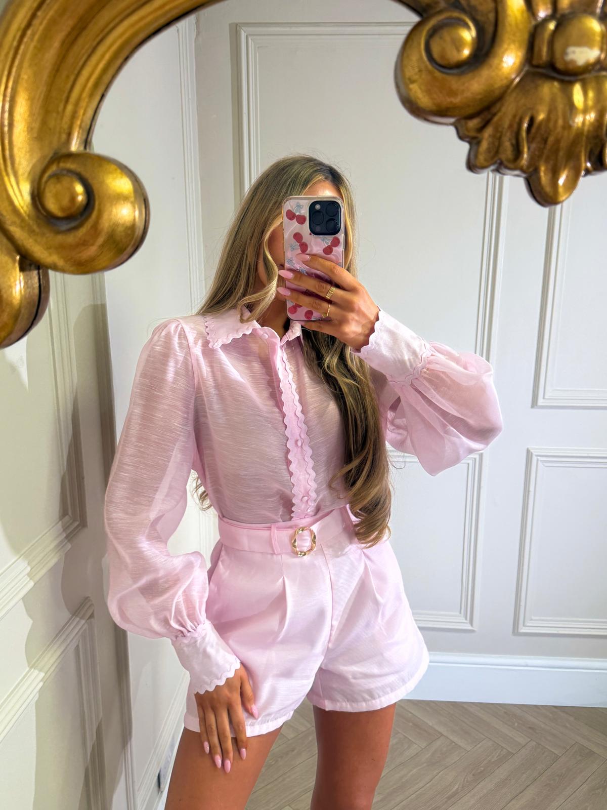 Scallop collar co-ord - Pink