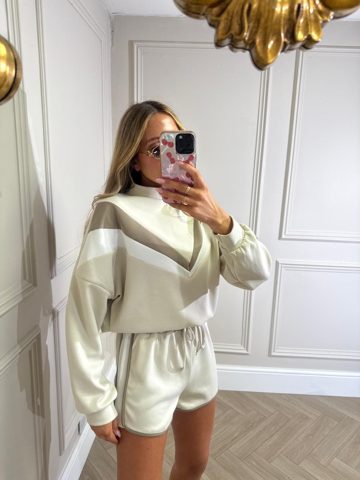 Polly two piece short set - beige