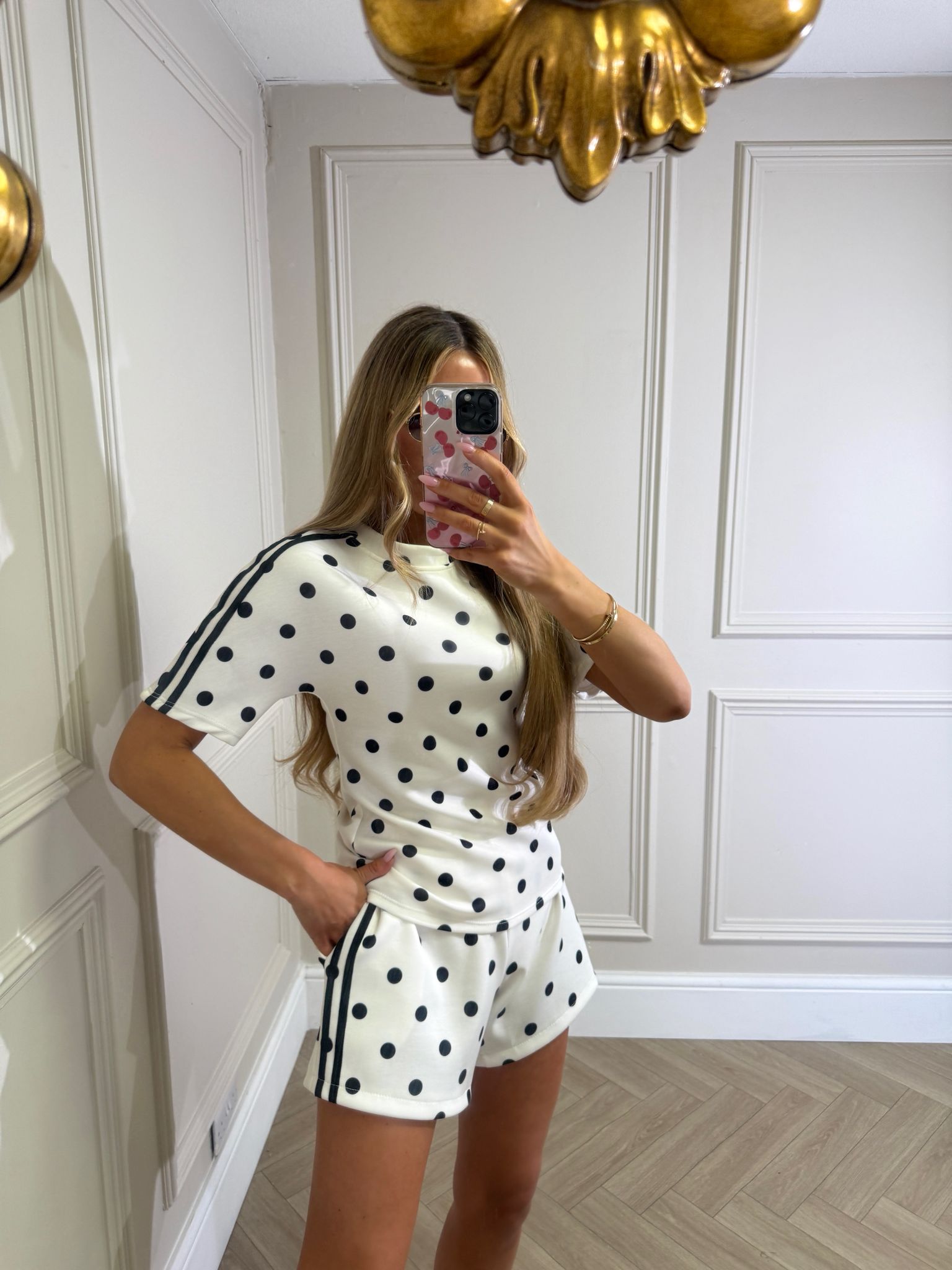 Spot tshirt short set - white